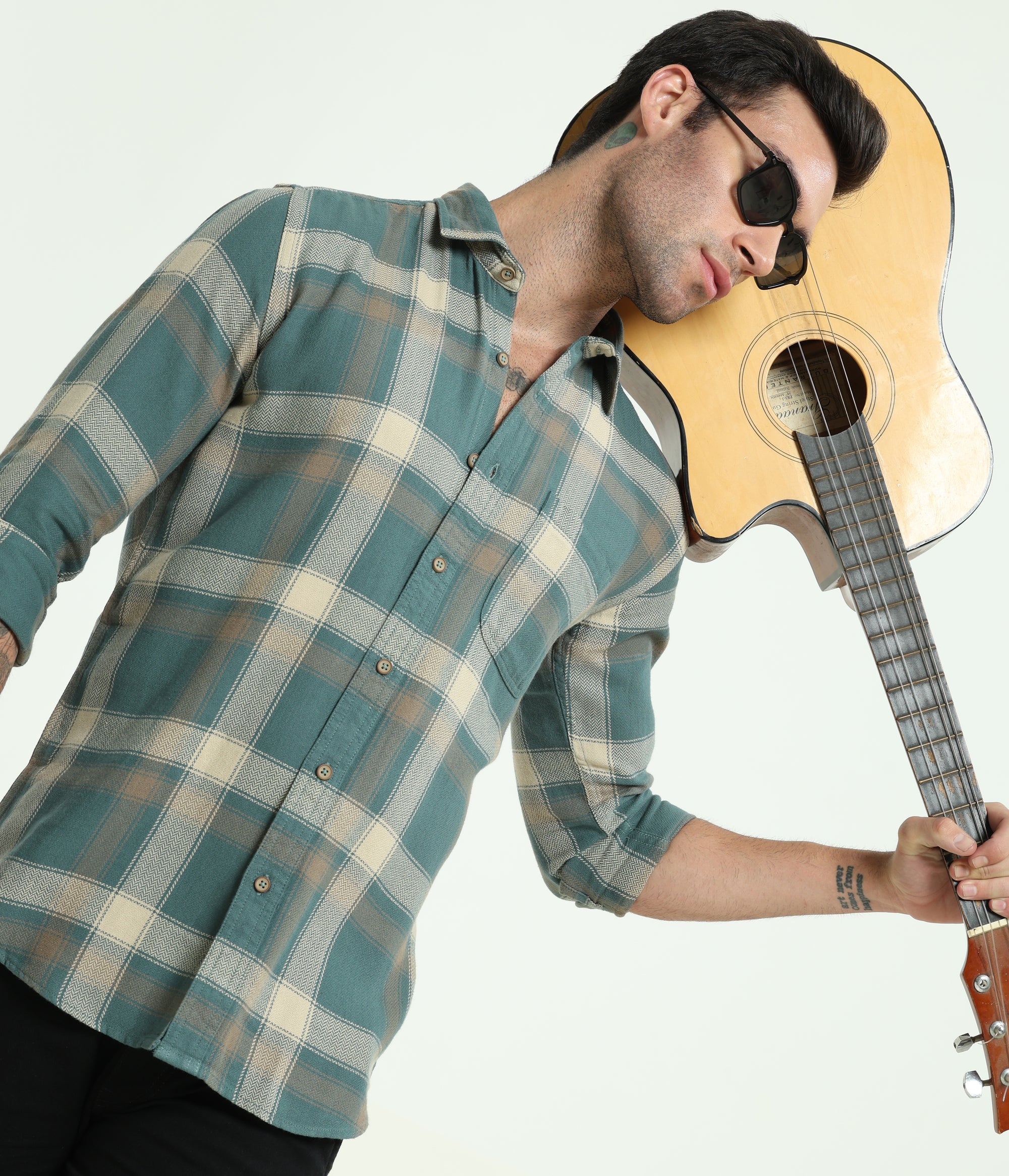 DARK CYAN SLIM FIT SHIRT