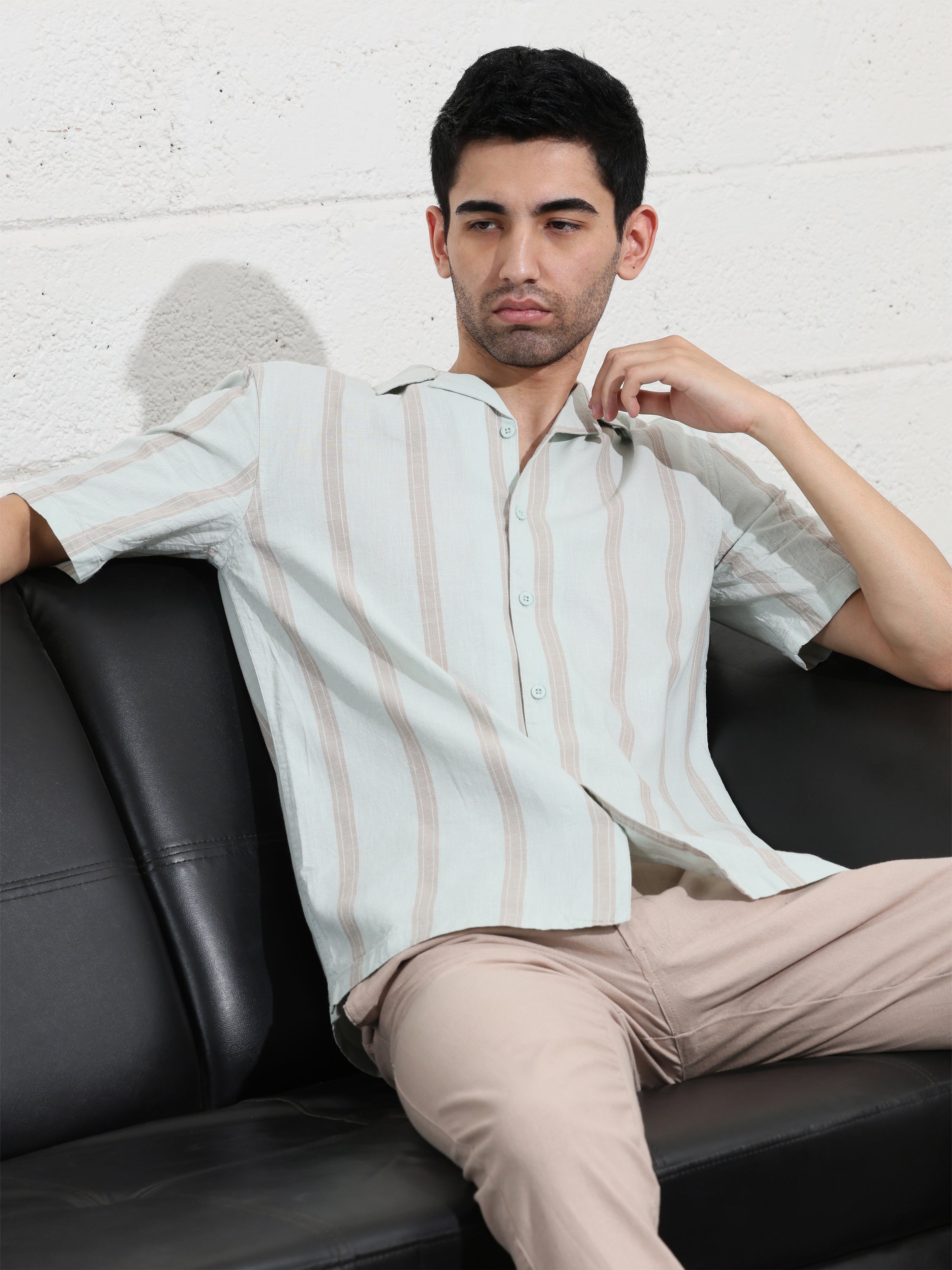 Pastel Green Stripe shirts - Address pro