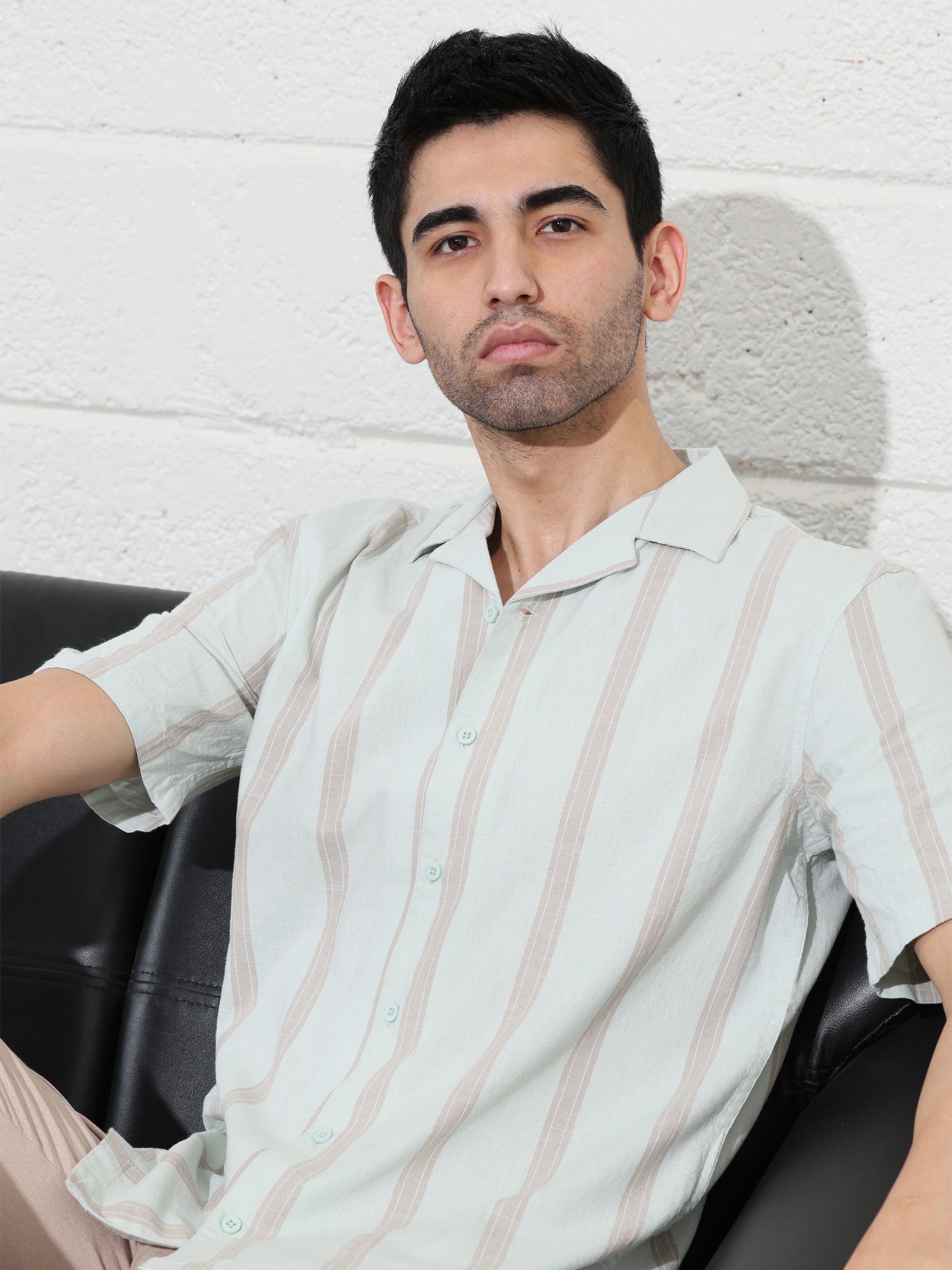 Pastel Green Stripe shirts - Address pro