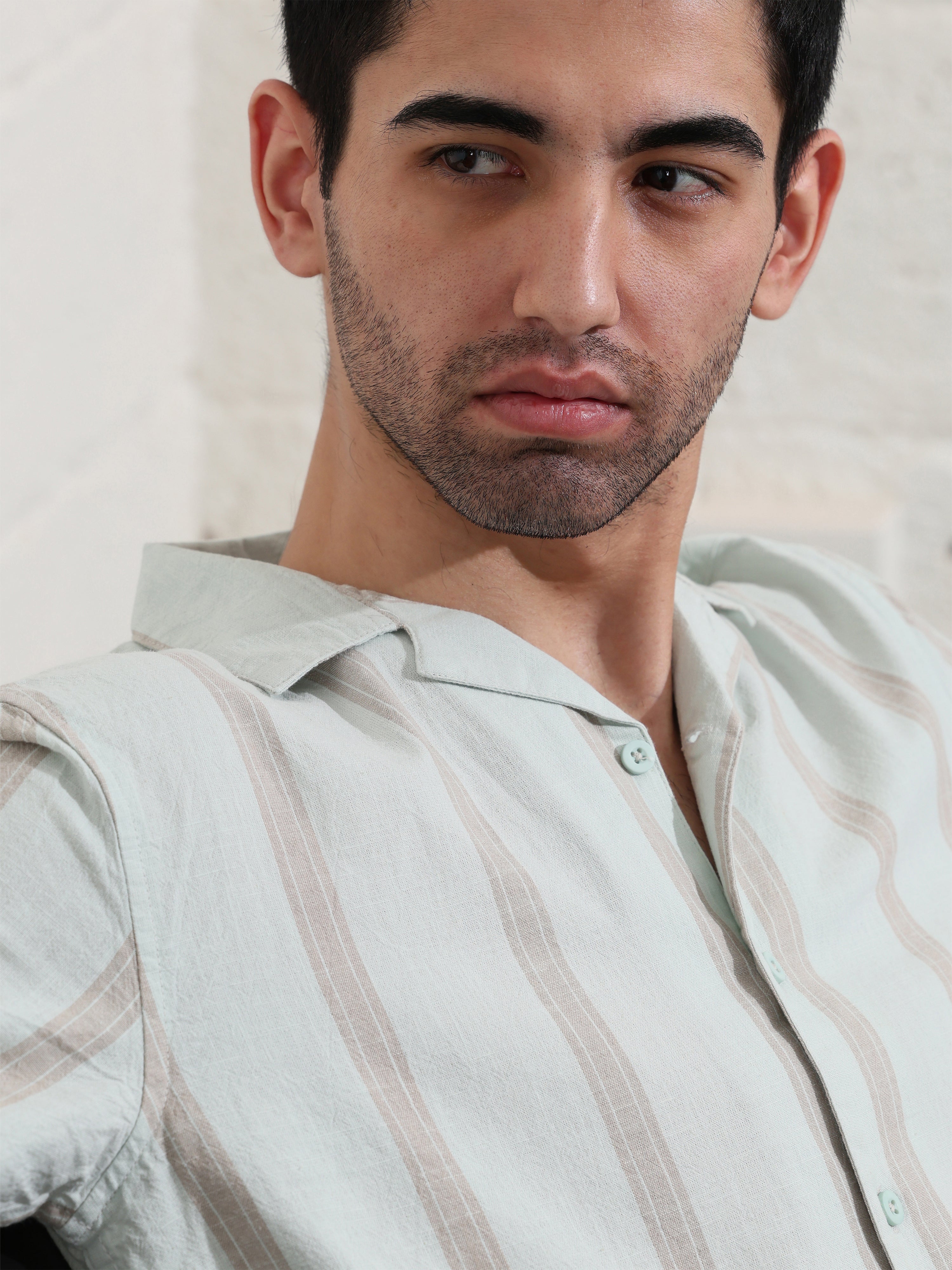 Pastel Green Stripe shirts - Address pro