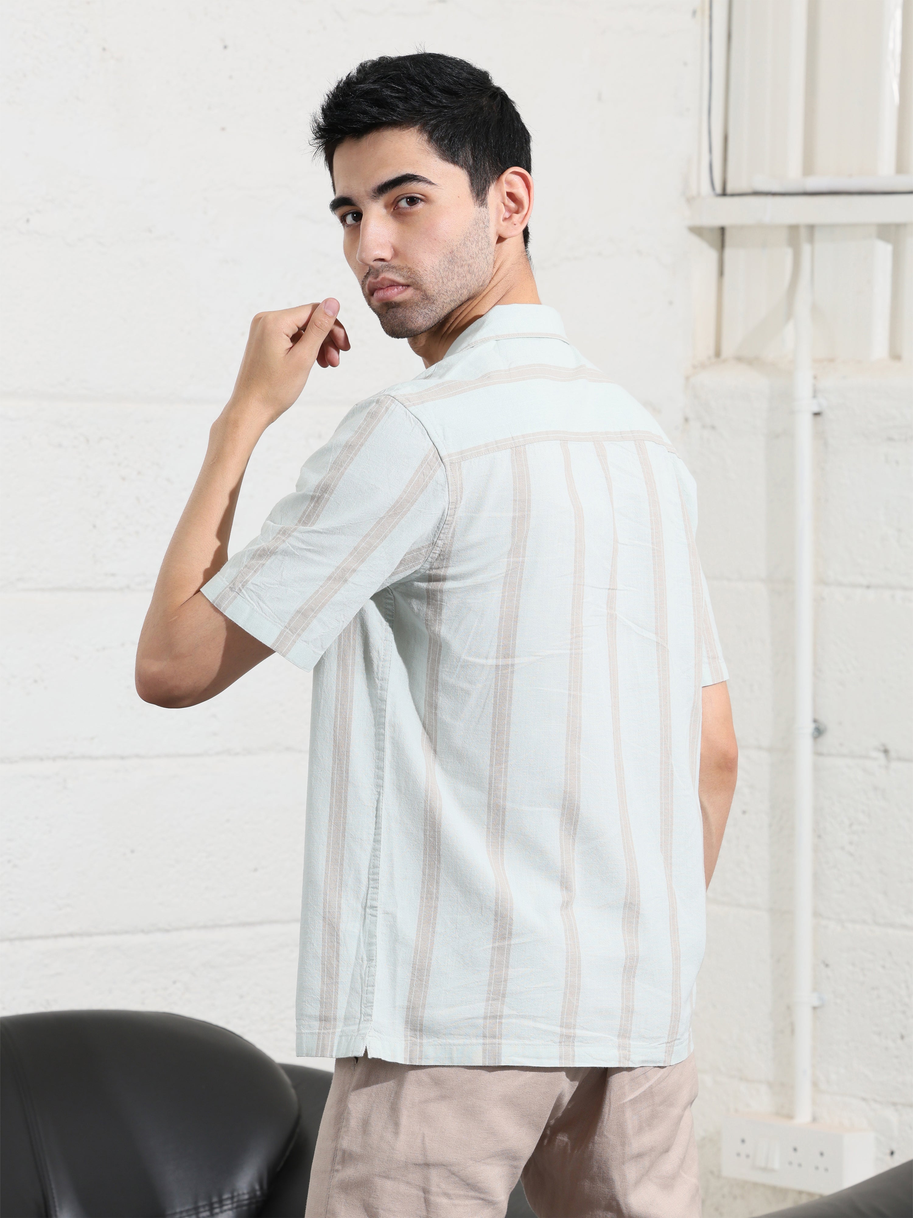 Pastel Green Stripe shirts - Address pro
