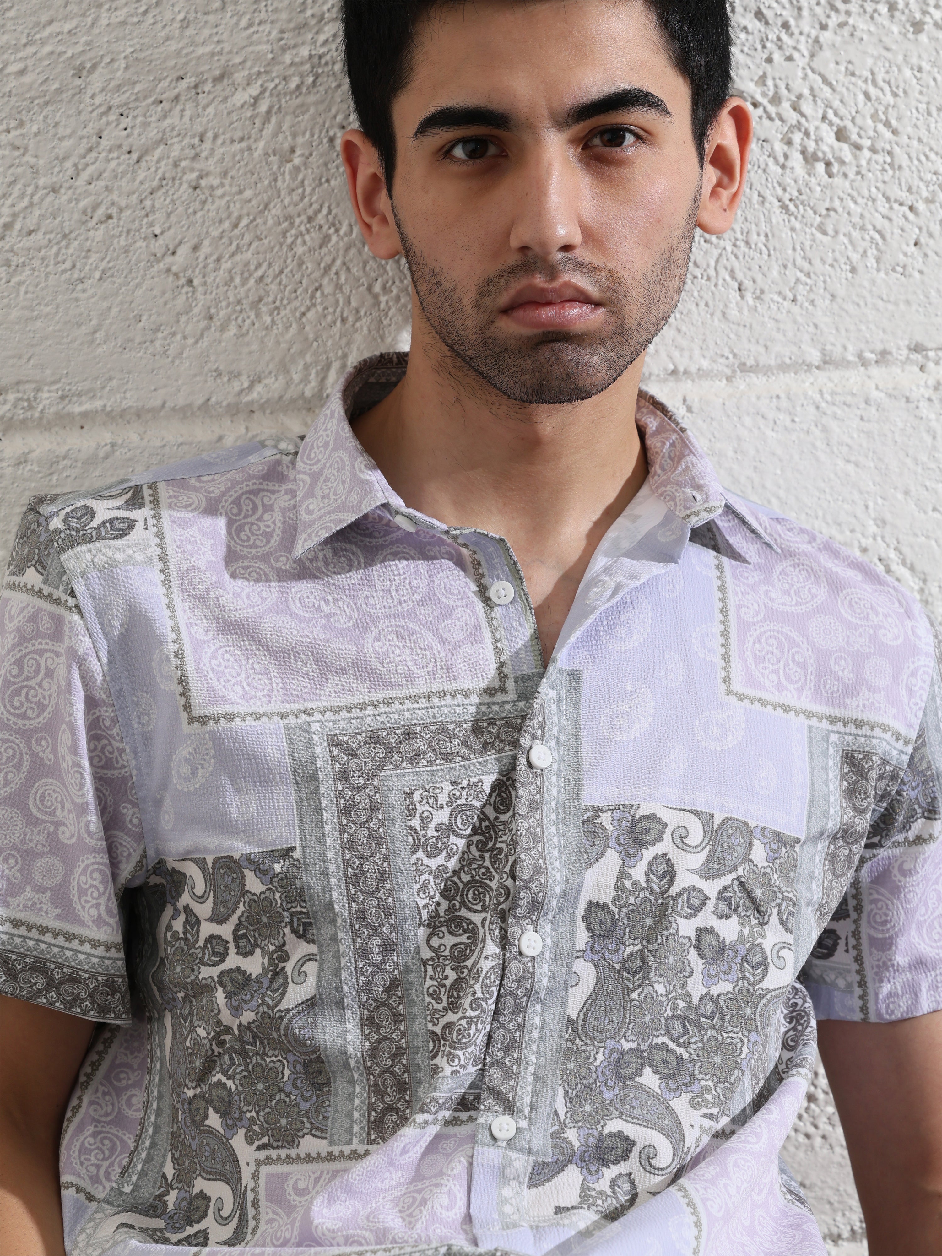 LT Olive Half sleeve printed shirts
