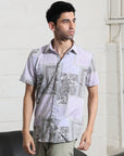 LT Olive Half sleeve printed shirts