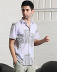 LT Olive Half sleeve printed shirts