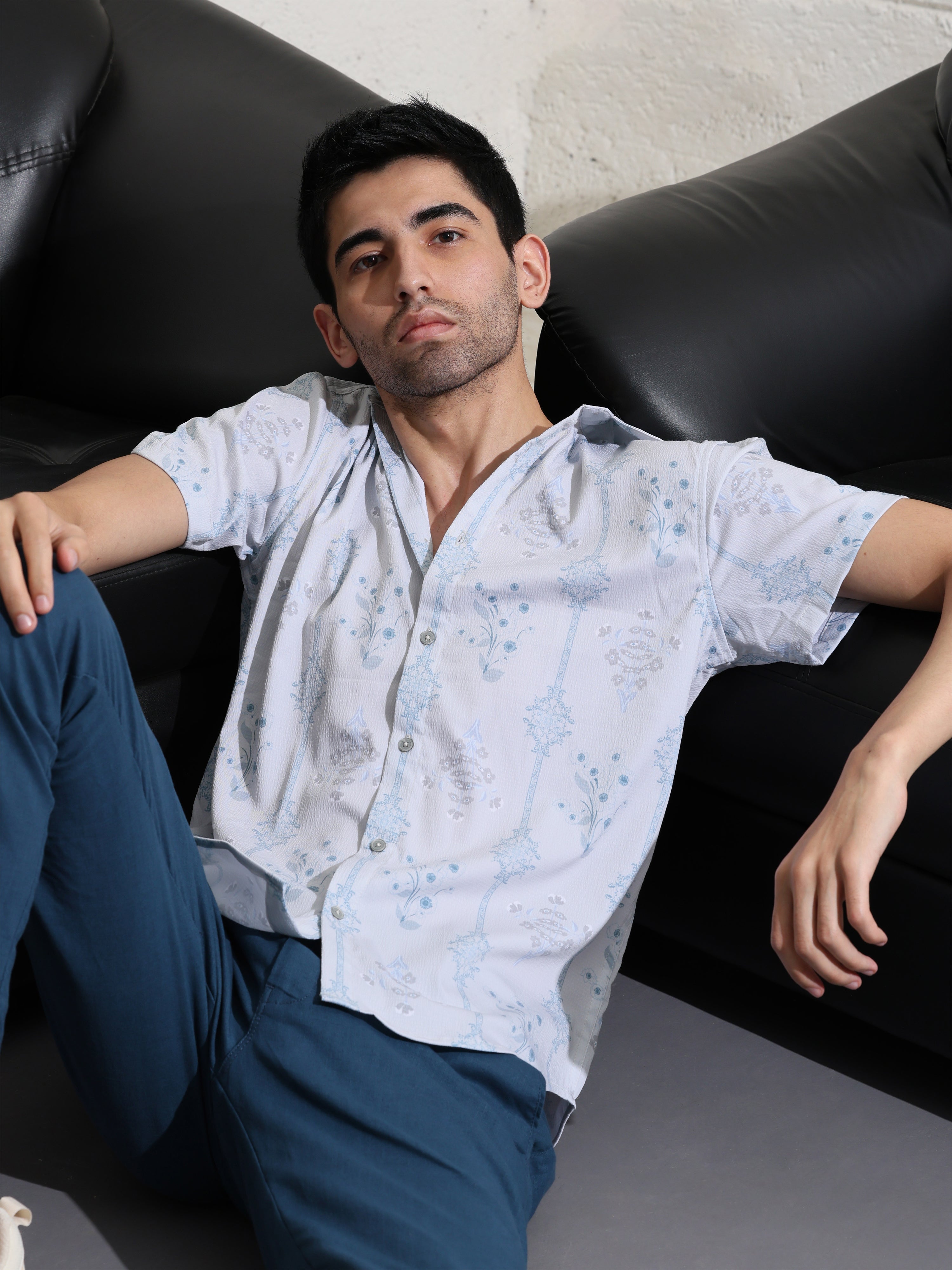 Grey owl Half sleeve printed shirts