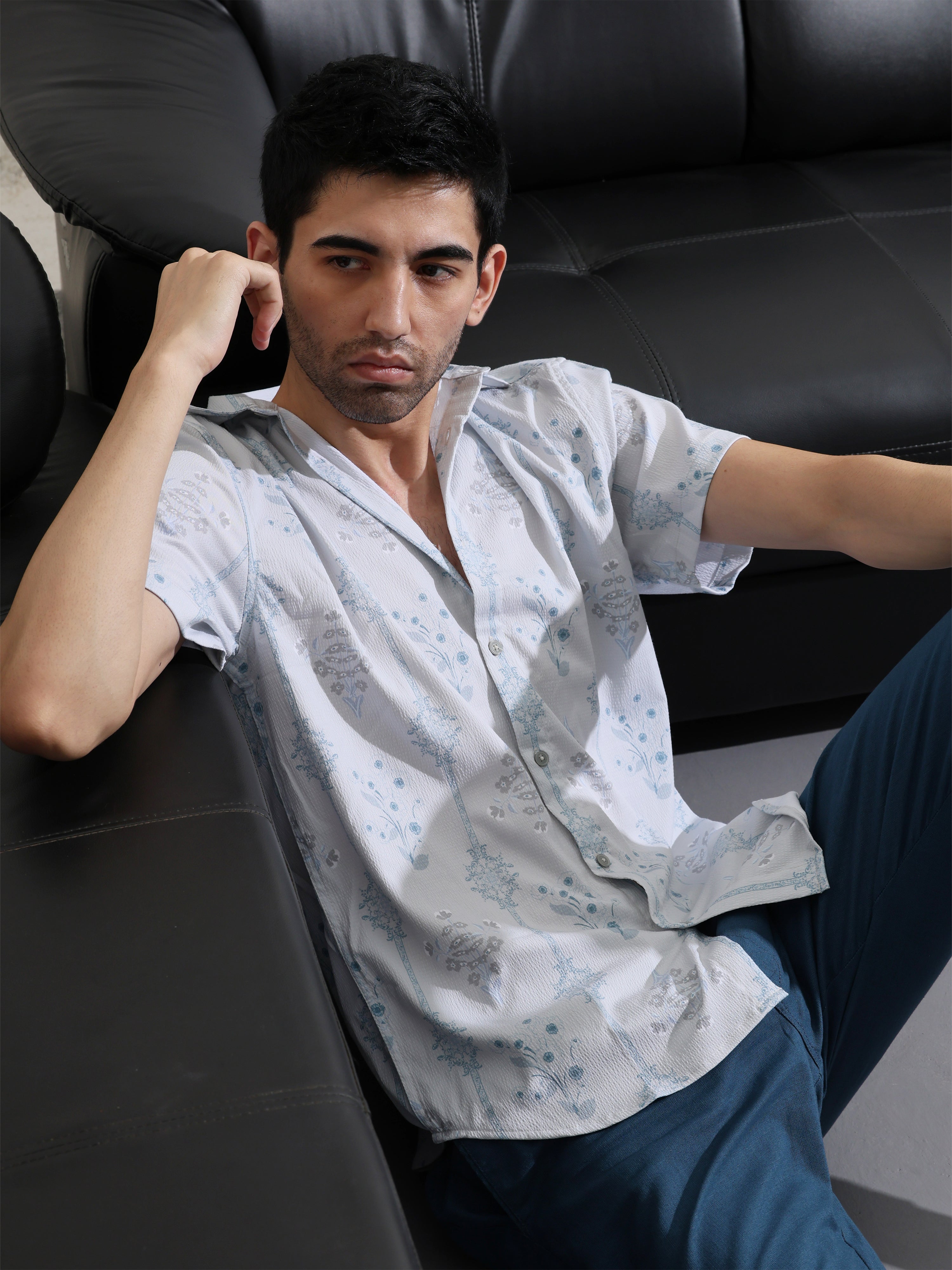 Grey owl Half sleeve printed shirts