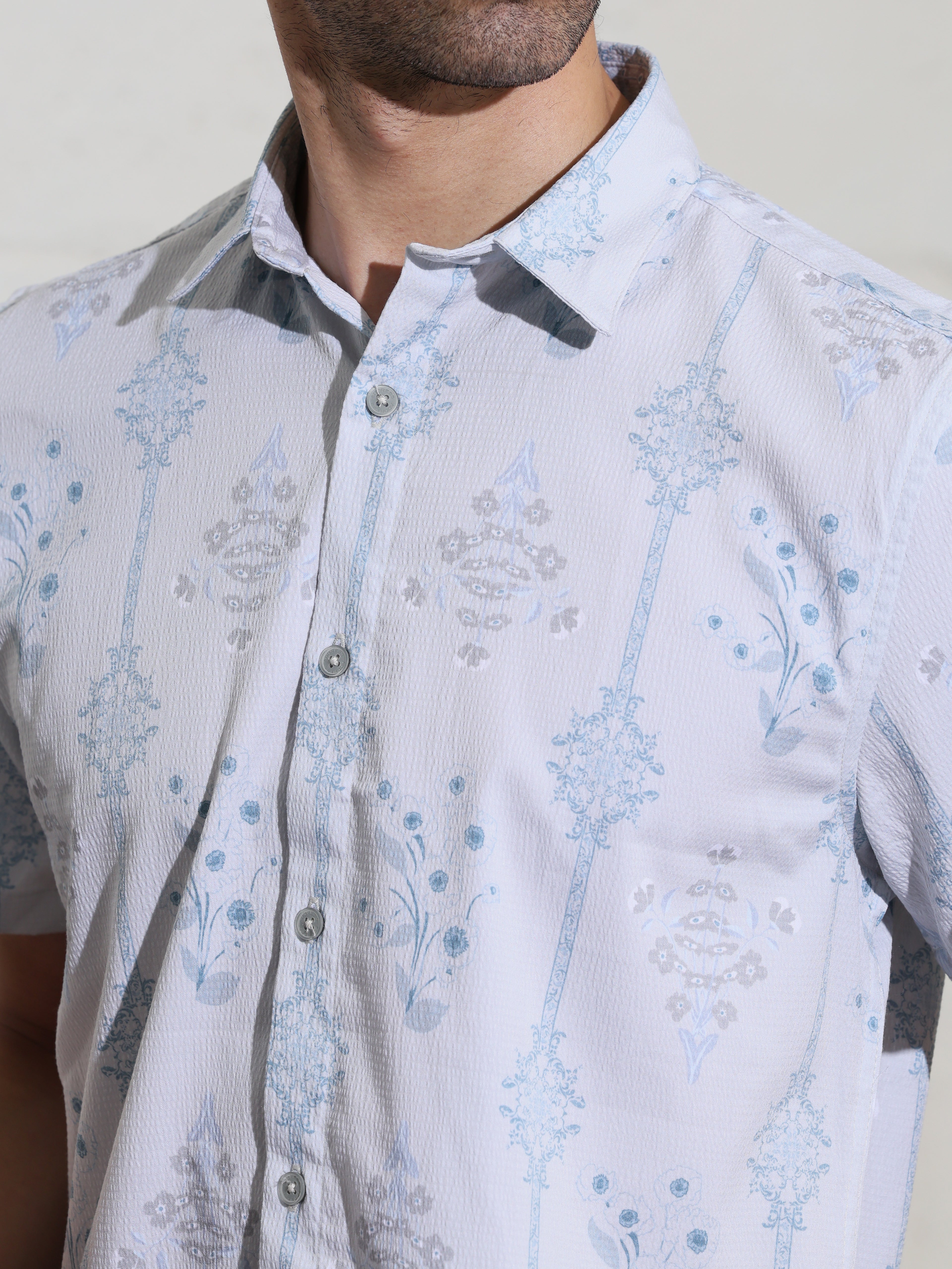 Grey owl Half sleeve printed shirts