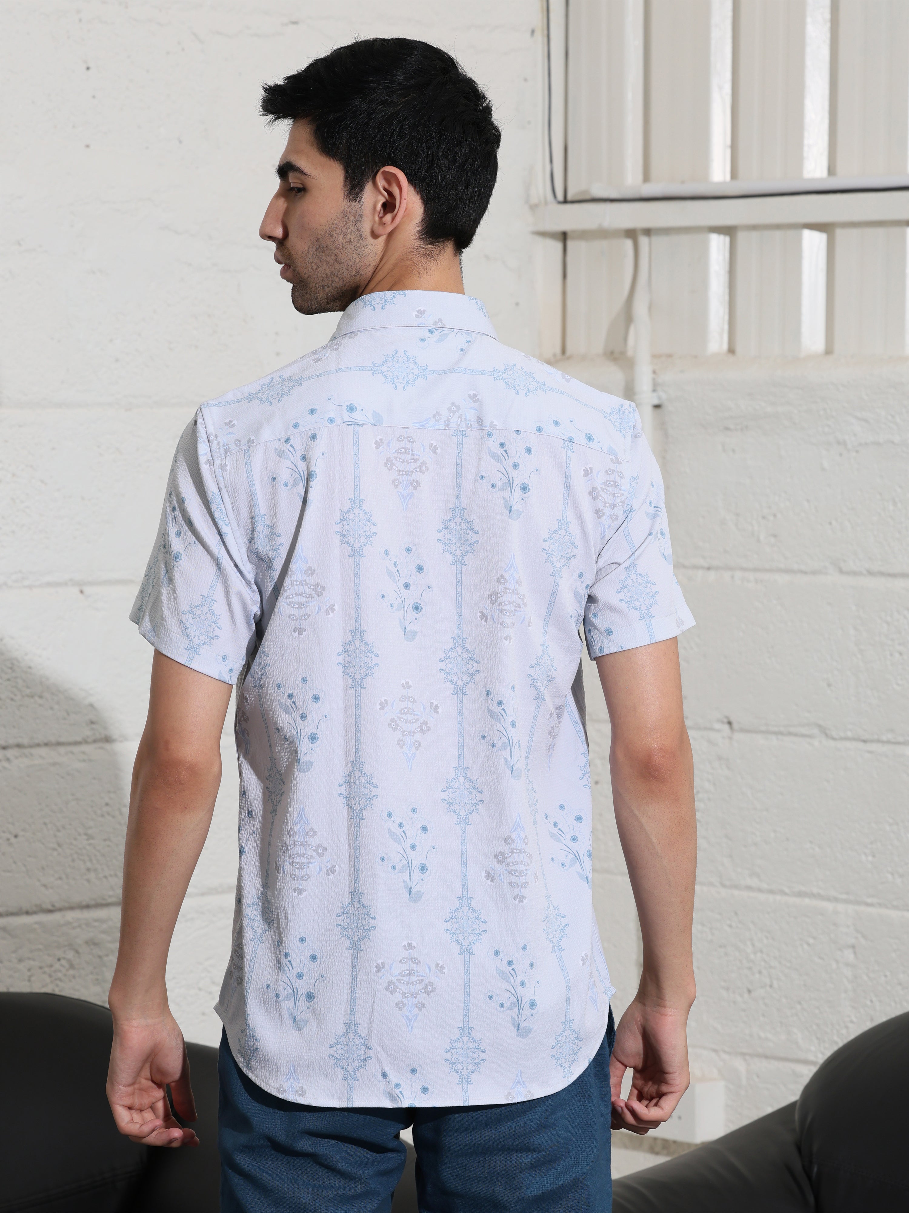 Grey owl Half sleeve printed shirts