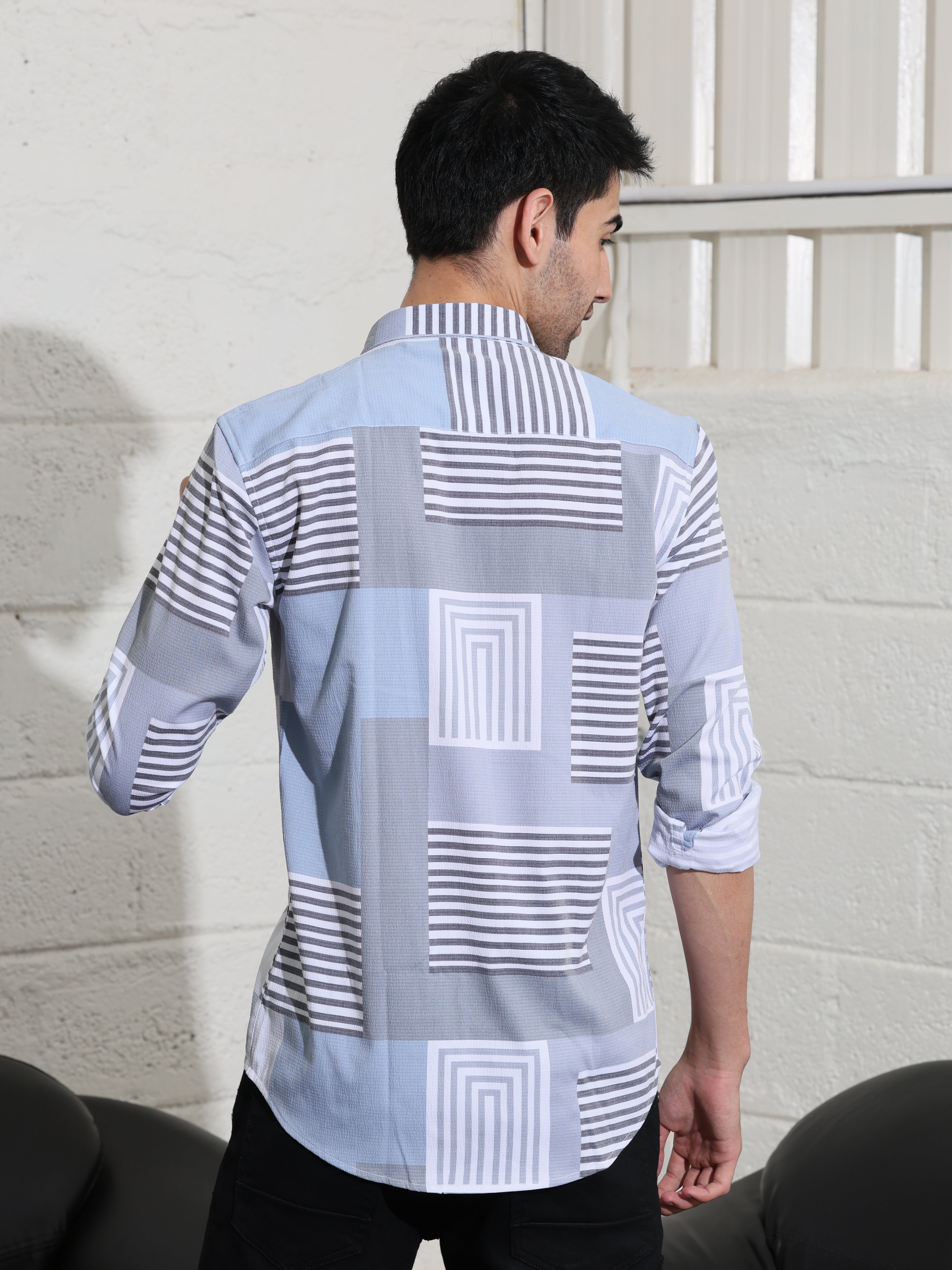 Mens LT grey Slim fit Shirts - Address