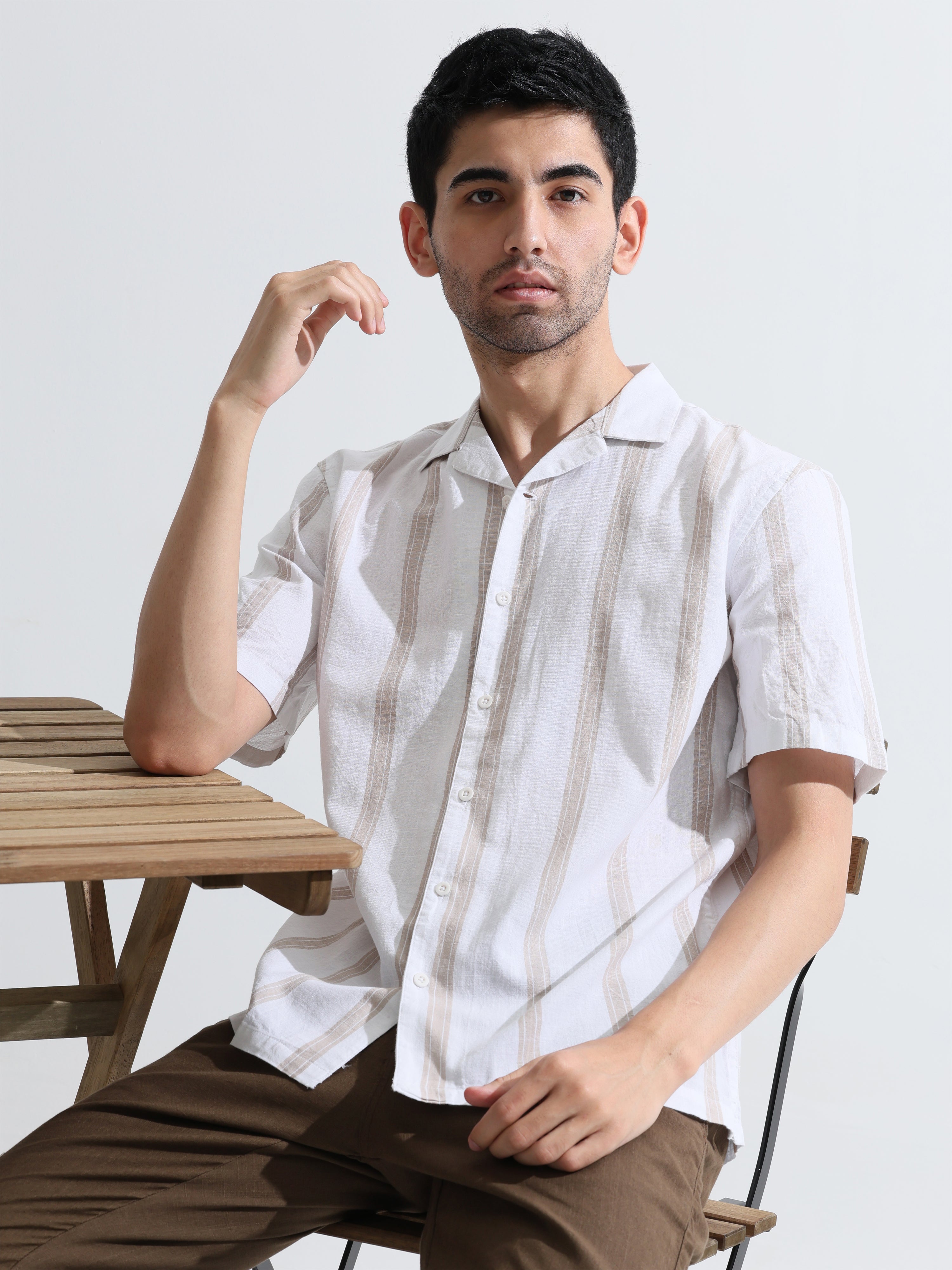 Pastel White Stripe shirts - Address pro