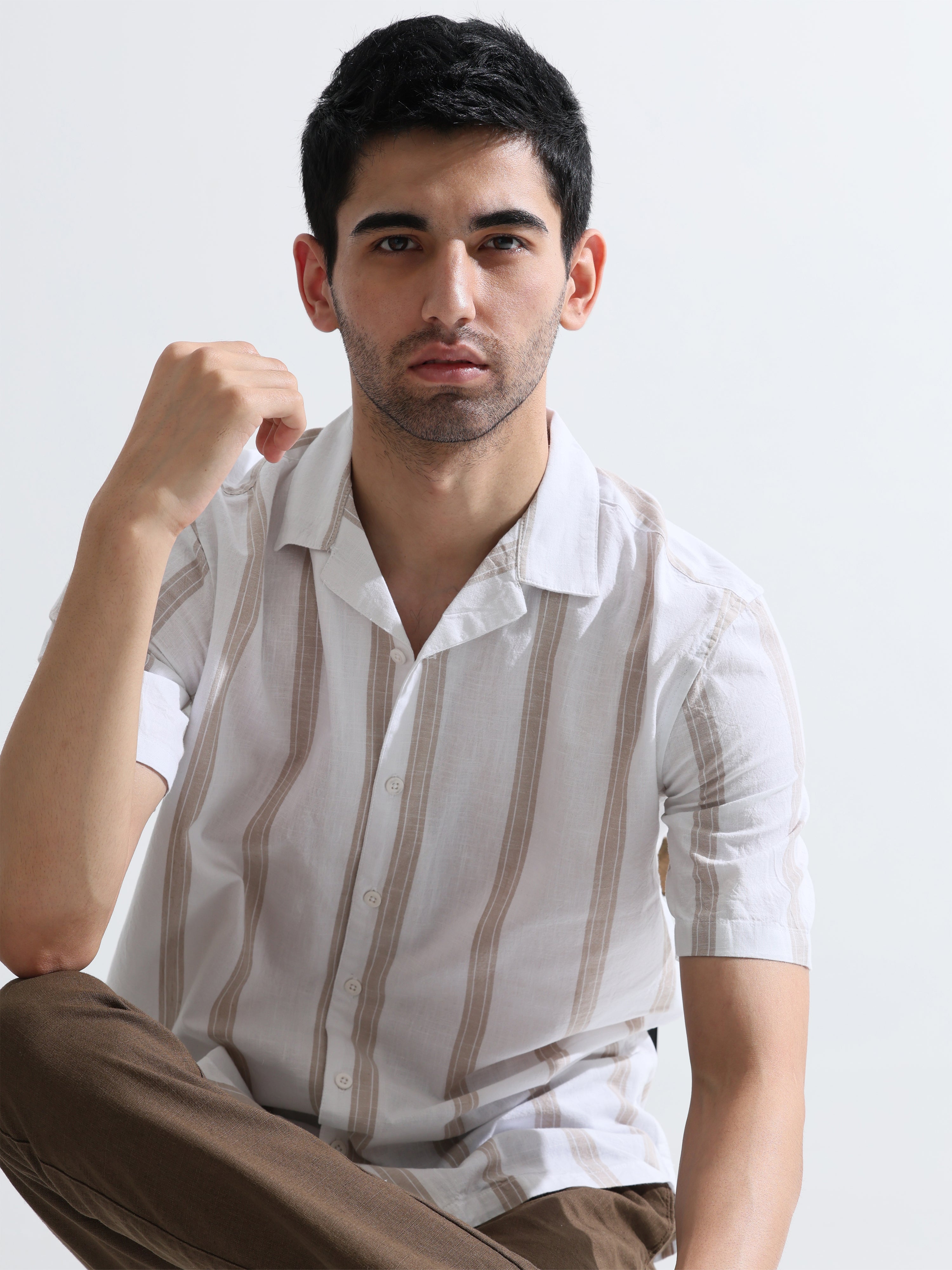 Pastel White Stripe shirts - Address pro