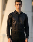 Black Slim Fit Stone Embellished Shirt