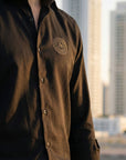 Slim Fit Black Full Sleeve Shirt