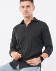 Tapered Fit Black Shirt