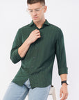 Tapered Fit Dark Green Full Sleeve Shirt