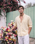 Check Yellow Relaxed Fit Full Sleeve Shirt