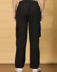 Extra Comfort Regular Fit Black Cargo Pants