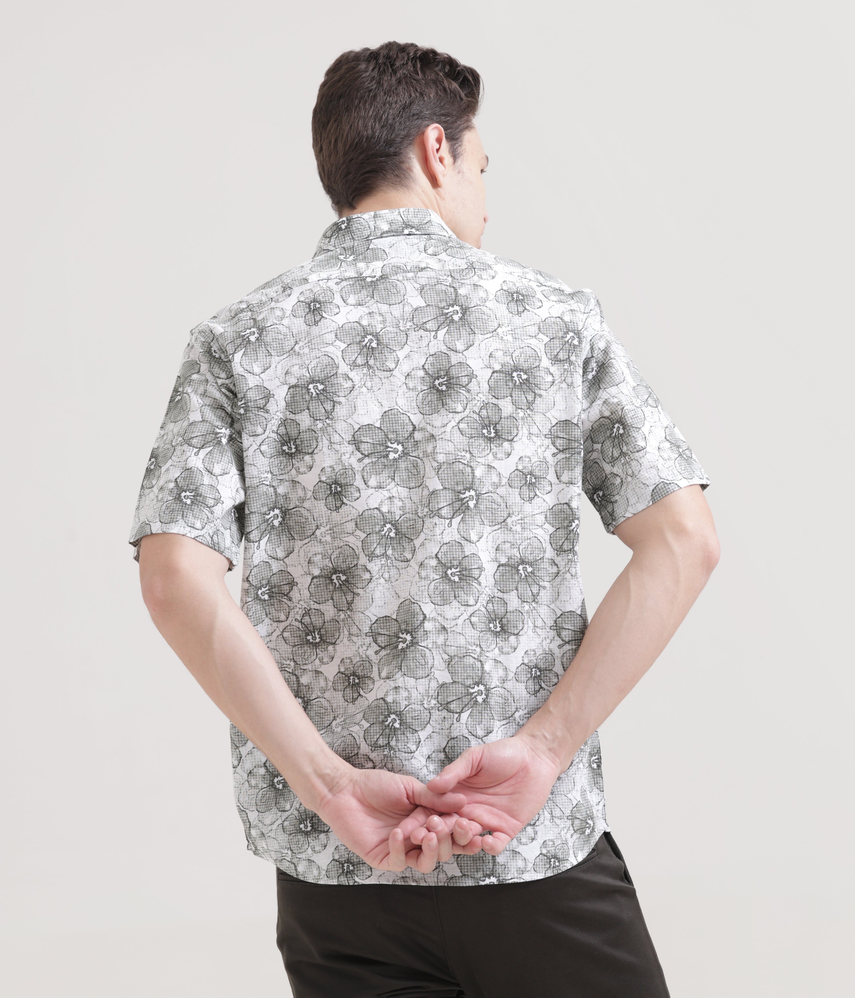 Olive Half Sleeve Slim Fit Shirt: Versatile Classic