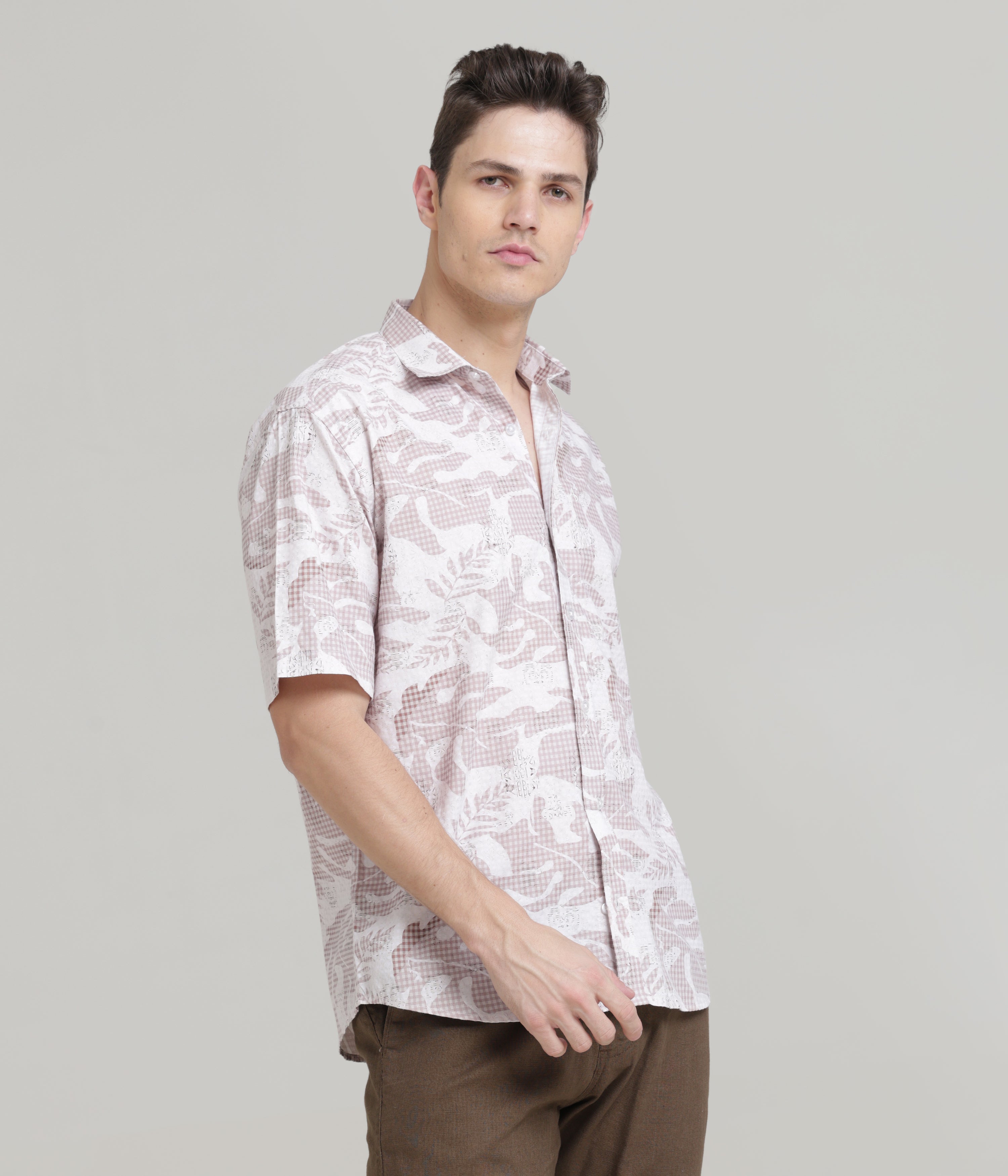 Pink Half Sleeve Slim Fit Shirt: Versatile Classic