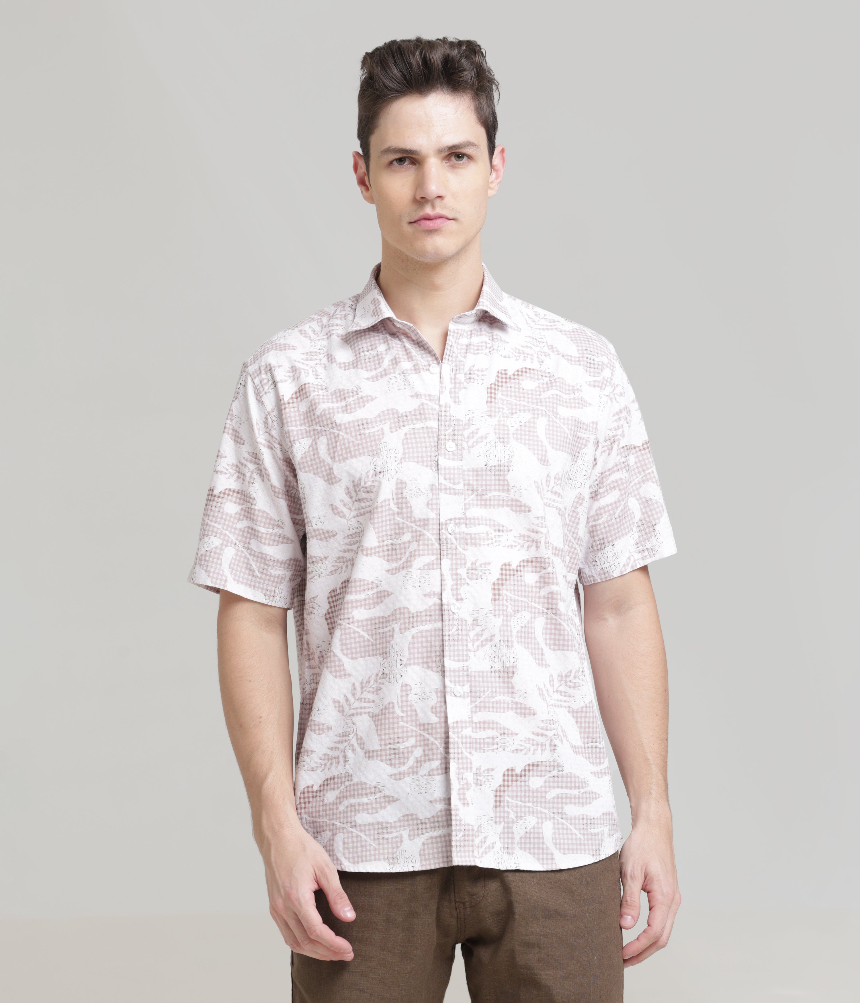Pink Half Sleeve Slim Fit Shirt: Versatile Classic