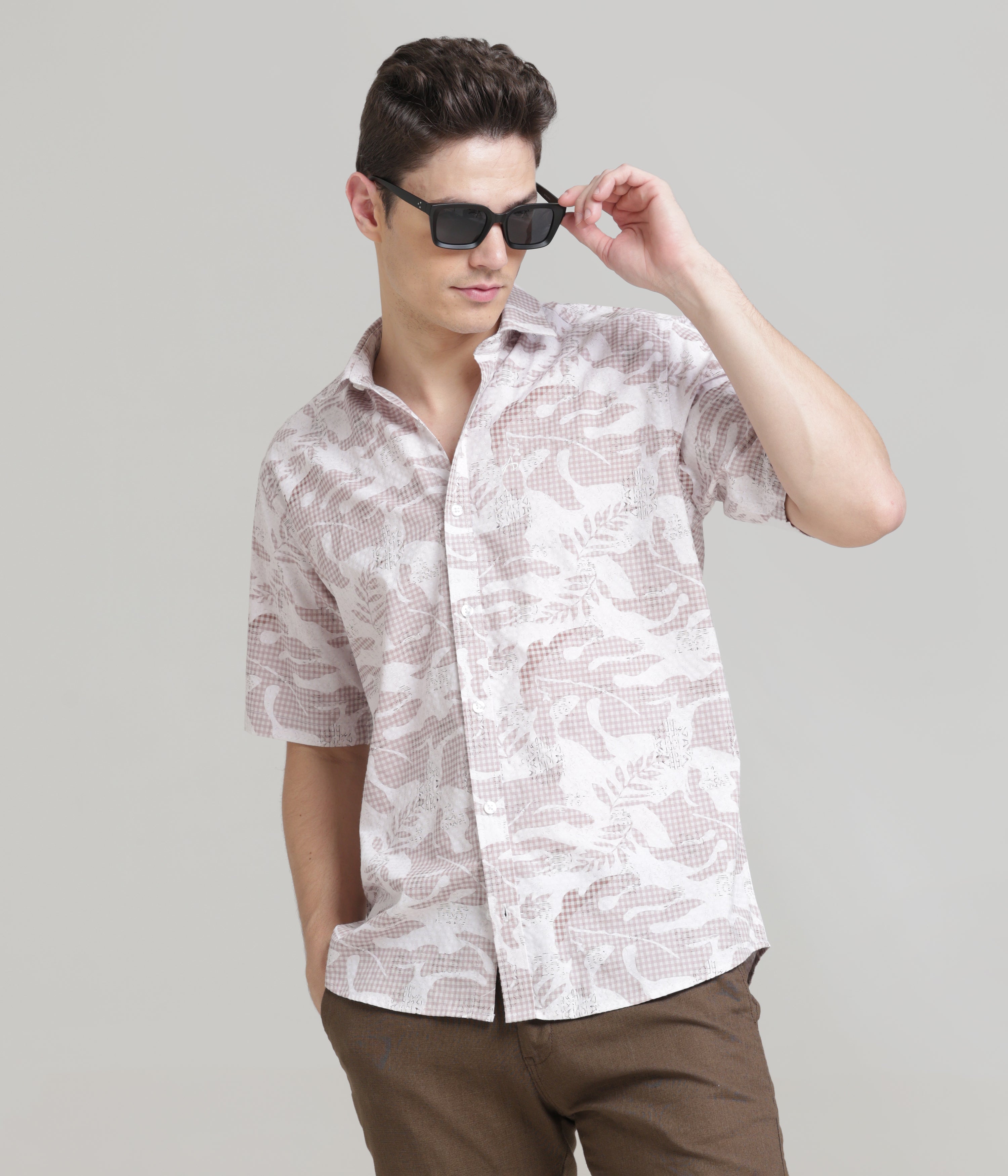 Pink Half Sleeve Slim Fit Shirt: Versatile Classic
