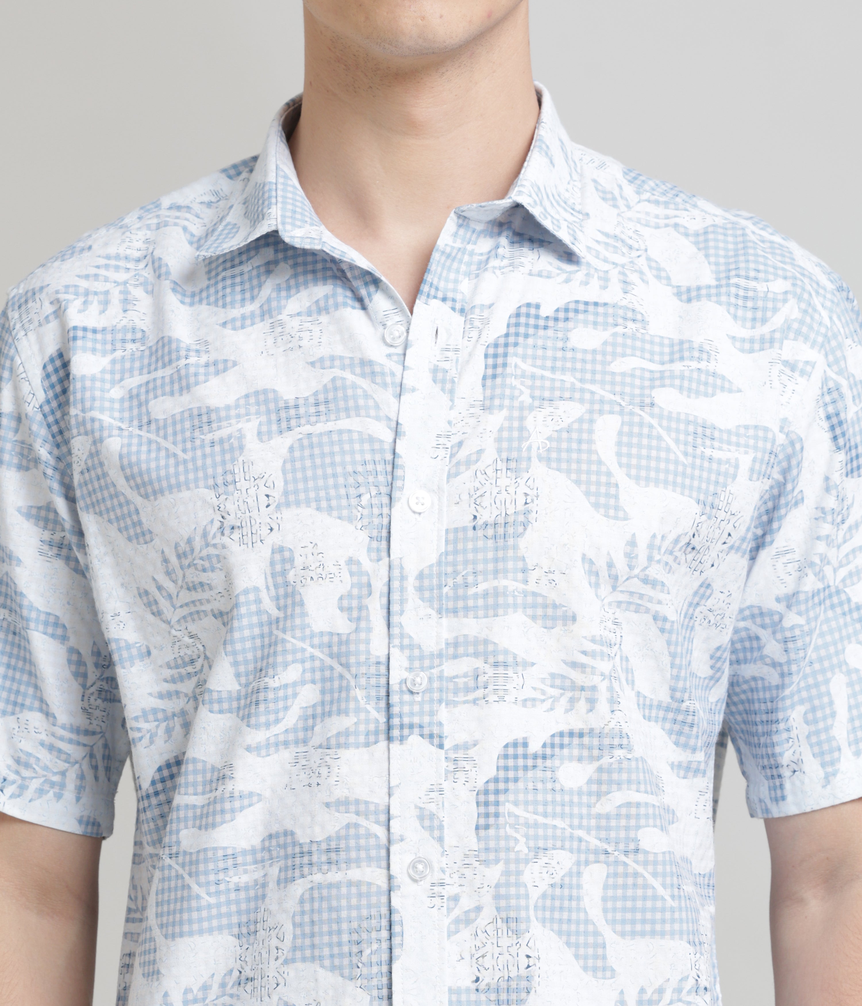 Blue Half Sleeve Classic Fit Shirt: Versatile Style