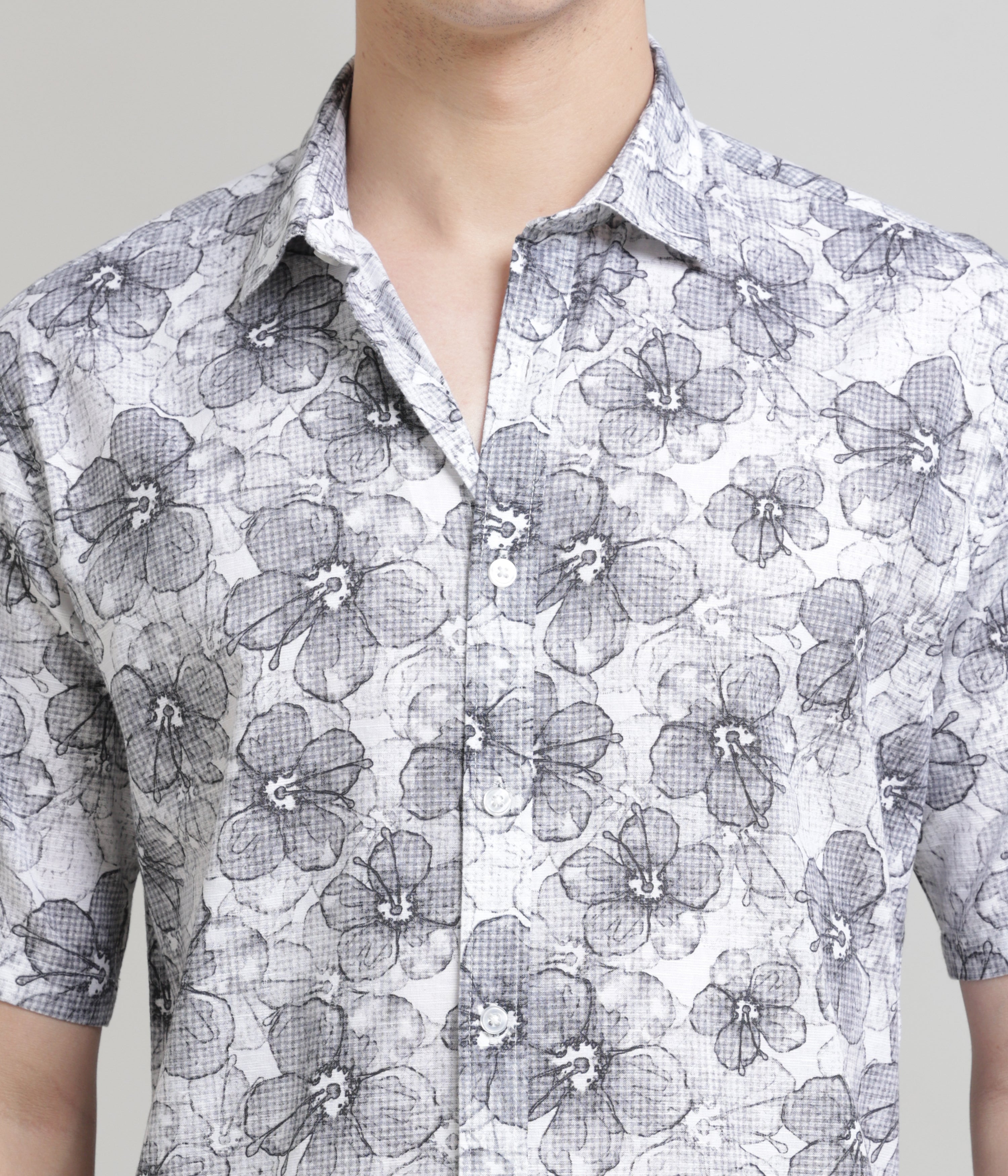Grey Half Sleeve Slim Fit Shirt: Versatile Elegance