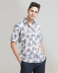 Grey Half Sleeve Slim Fit Shirt: Versatile Elegance