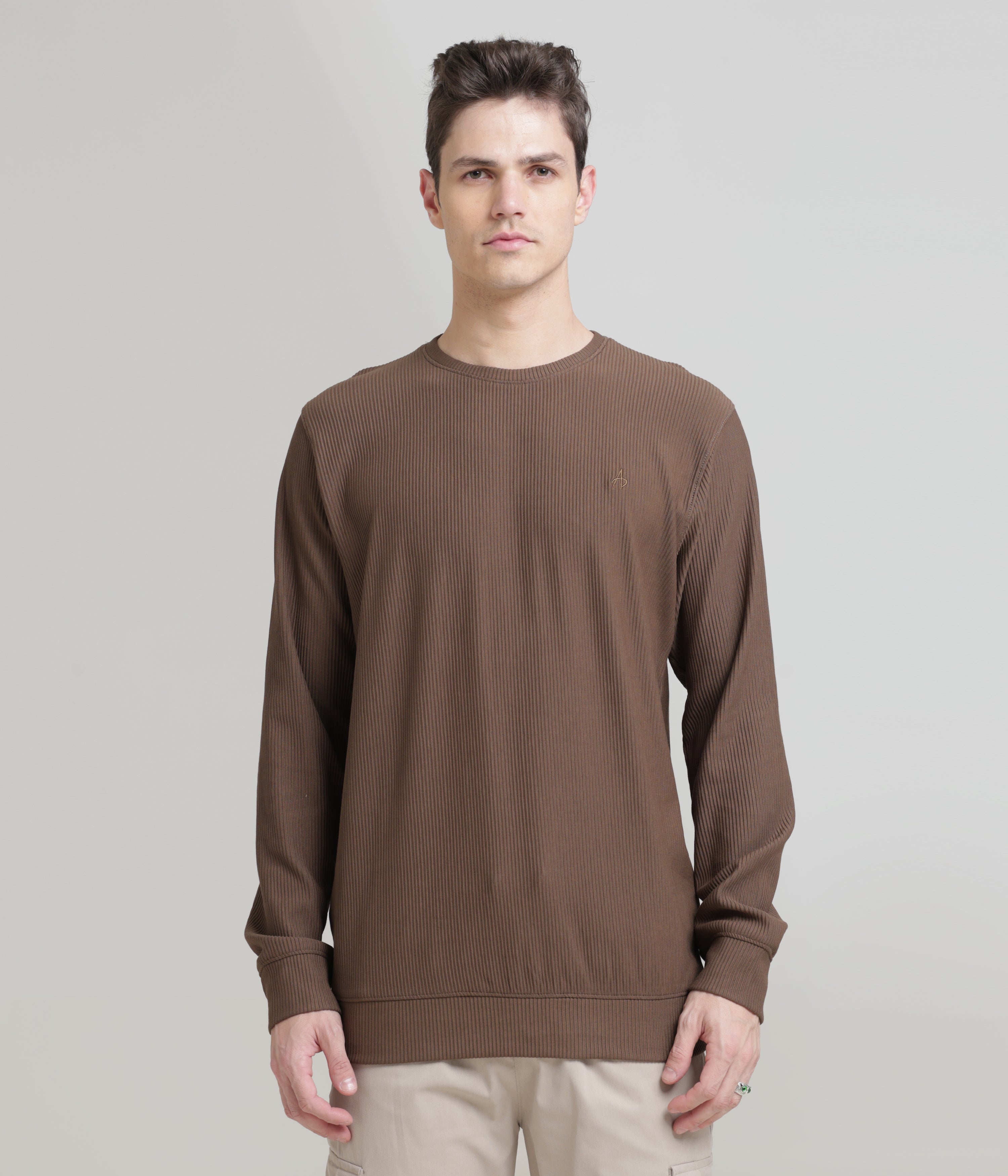 Brown Regular Fit Sweatshirt: Cozy, Casual Comfort for Chilly Days