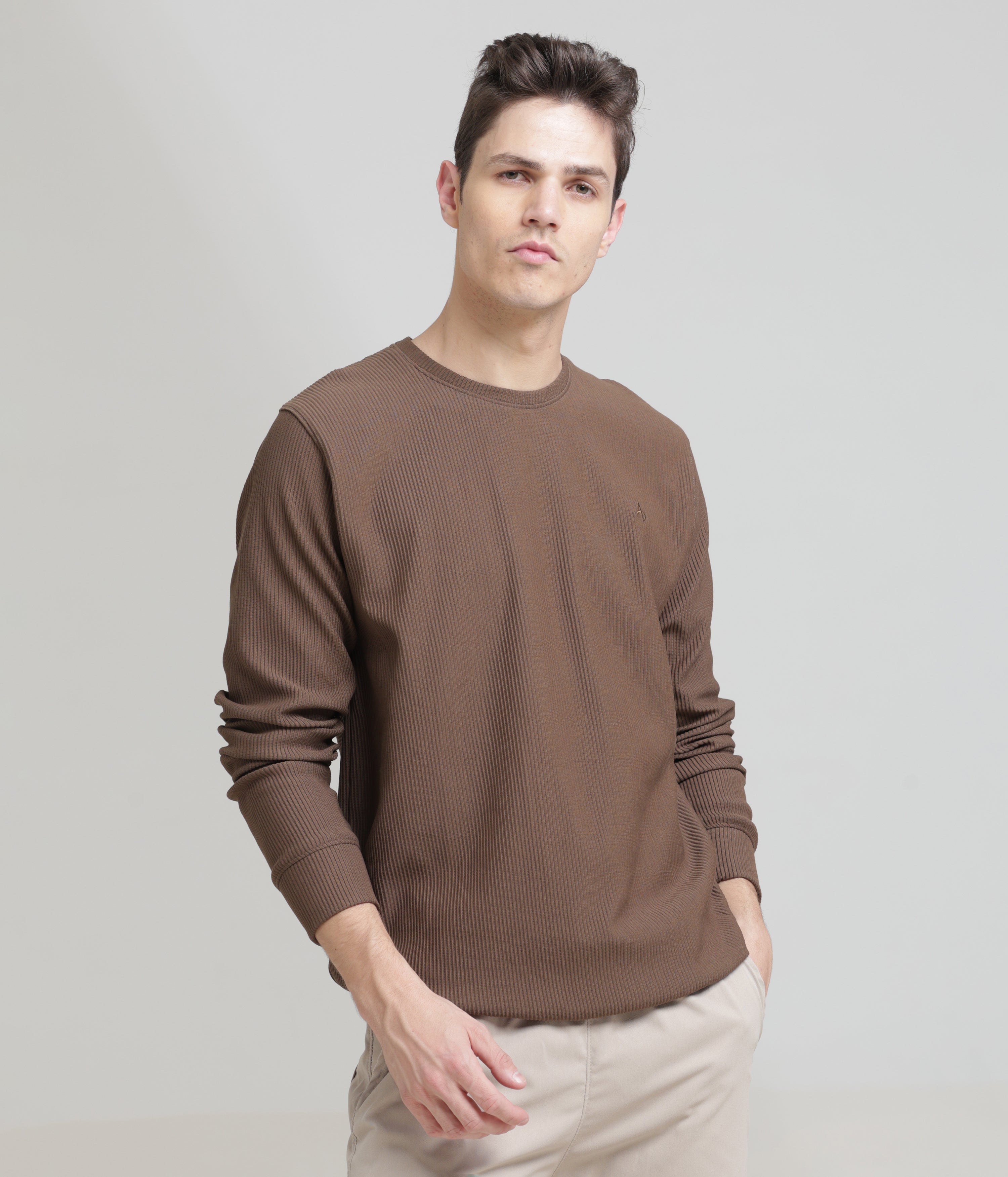 Brown Regular Fit Sweatshirt: Cozy, Casual Comfort for Chilly Days