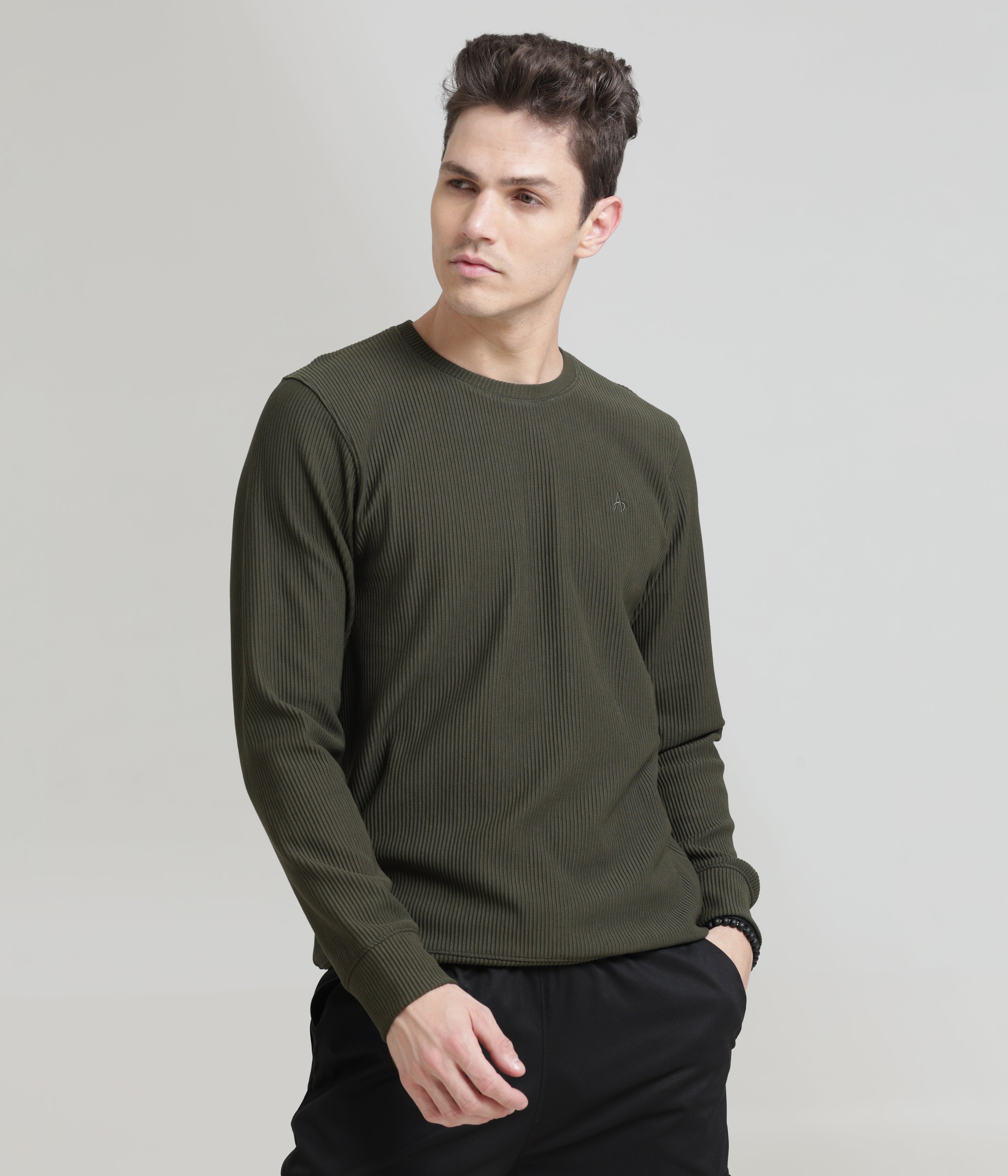 Green Regular Fit Sweatshirt: Casual Comfort for Chilly Days