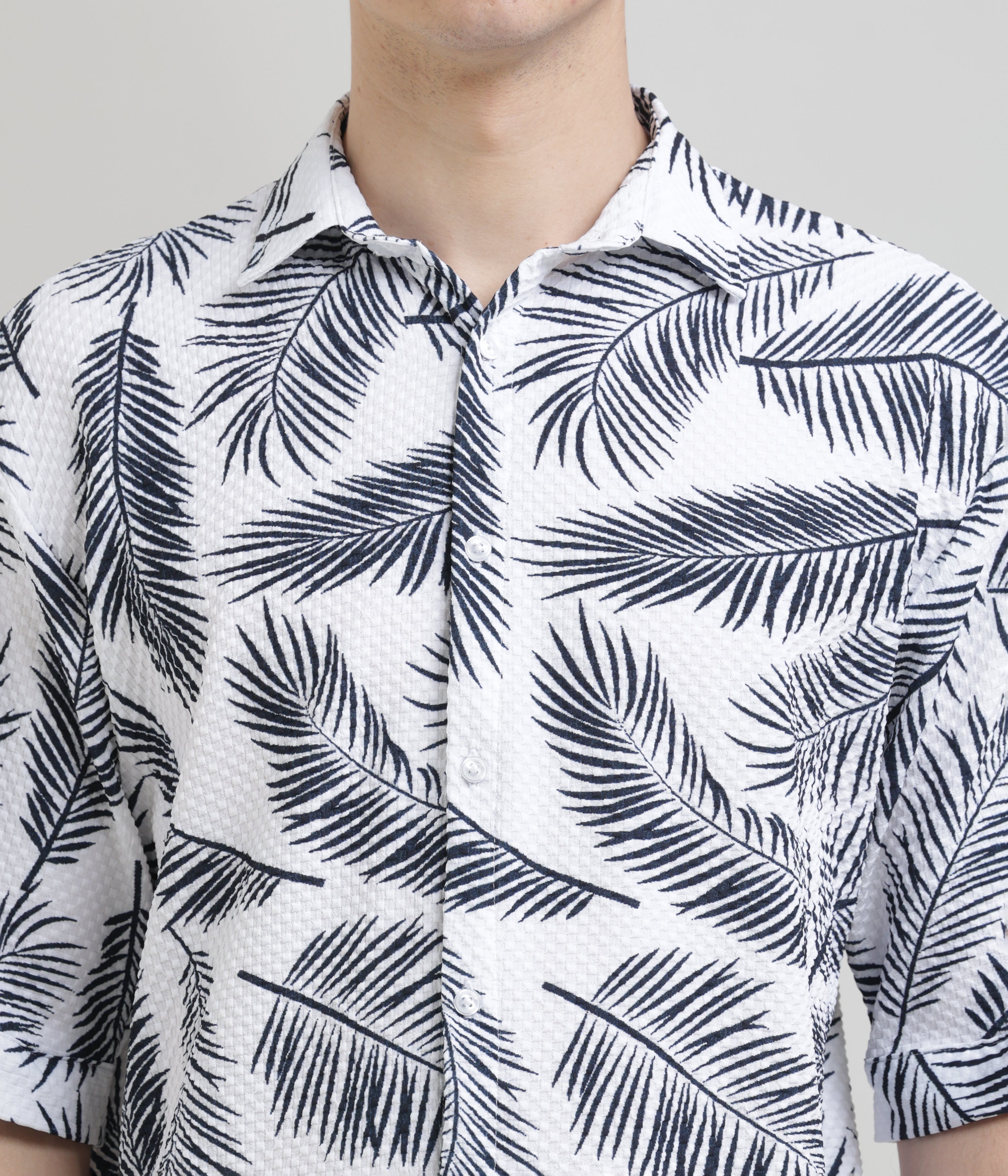 Oversized Printed Shirt in Imported Fabric