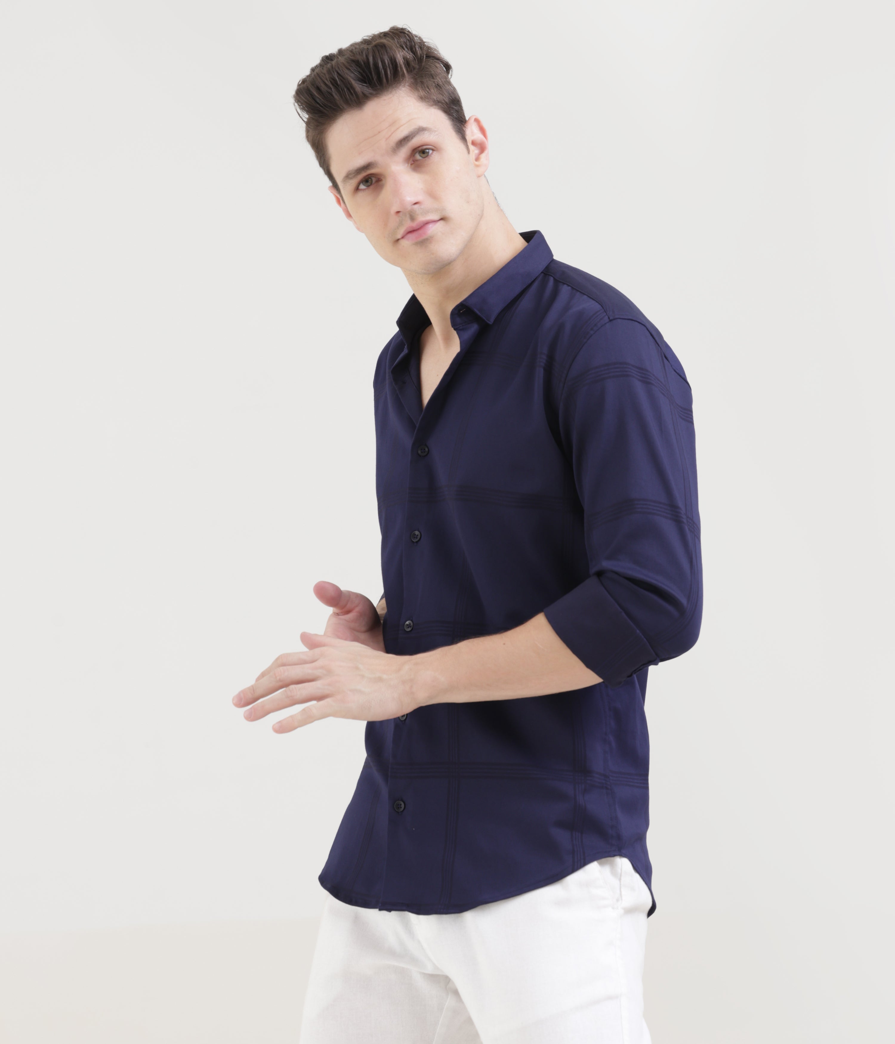 Navy Blue Slim Fit Shirt: Versatile Style for Any Occasion