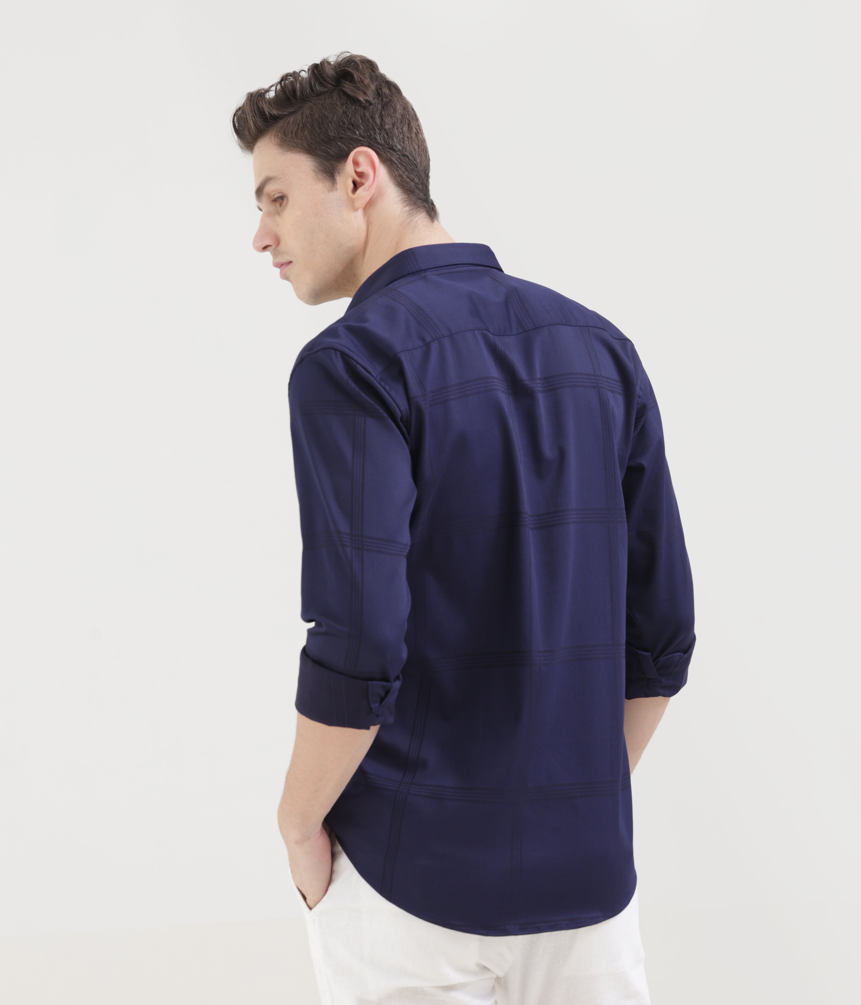 Navy Blue Slim Fit Shirt: Versatile Style for Any Occasion