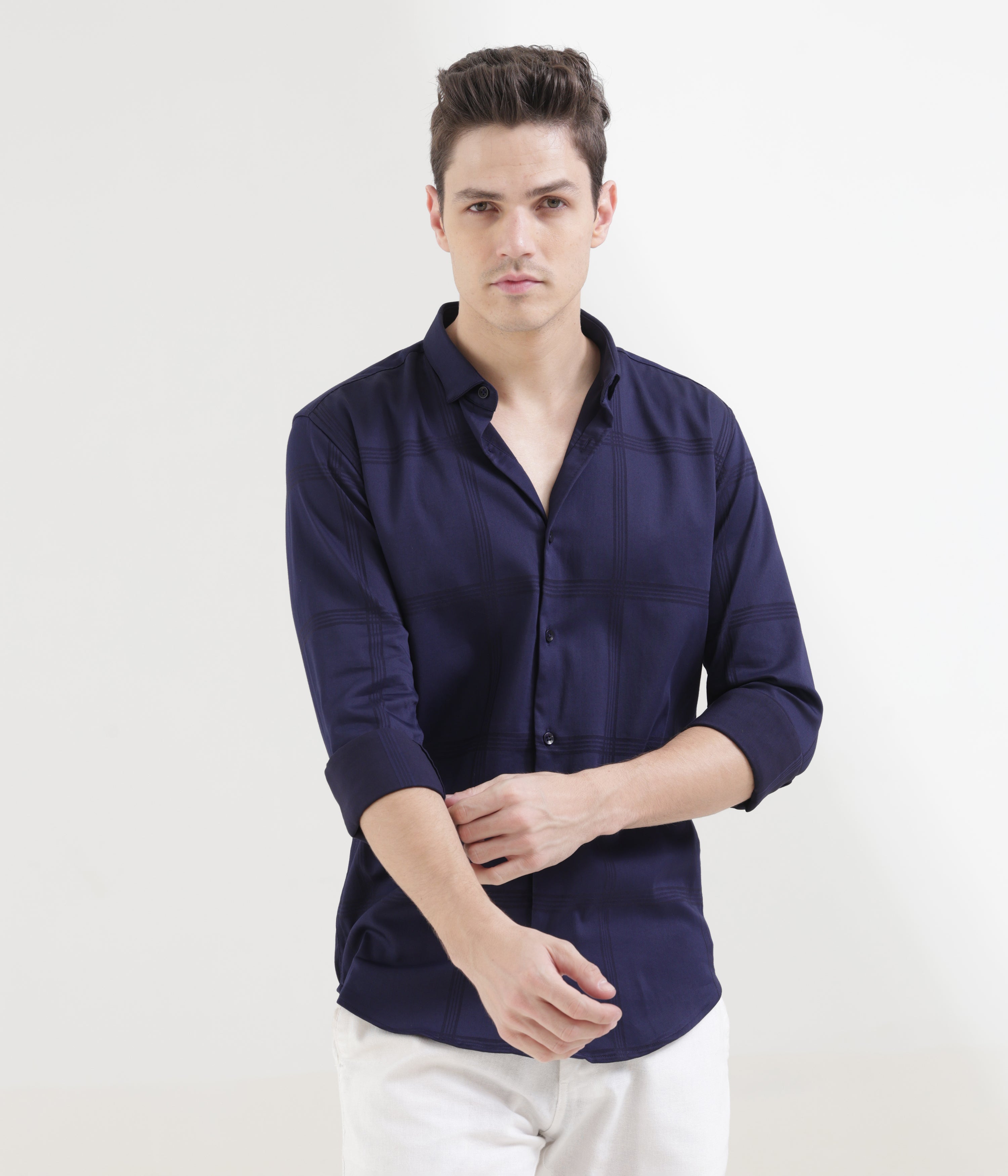 Navy Blue Slim Fit Shirt: Versatile Style for Any Occasion