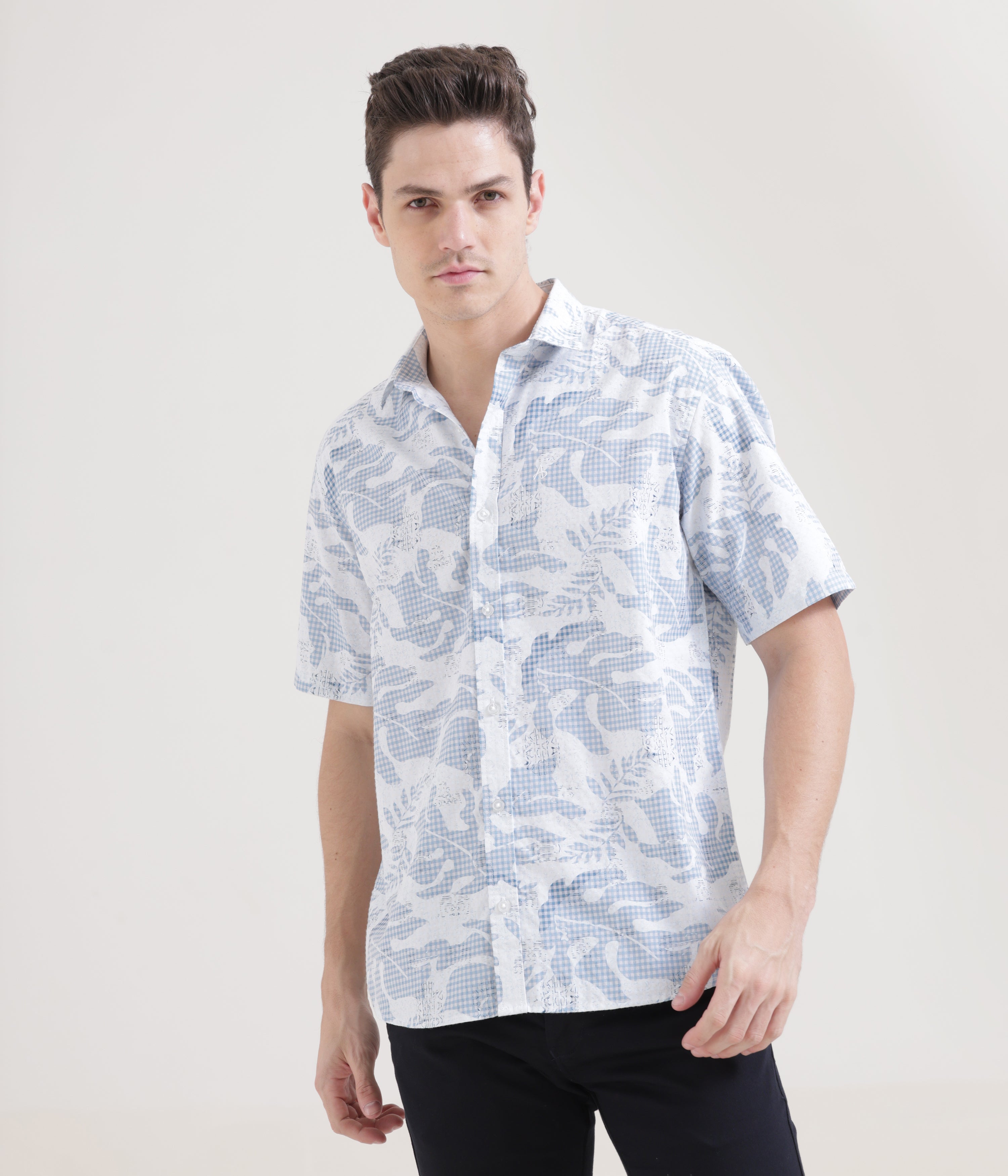 Blue Half Sleeve Classic Fit Shirt: Versatile Style