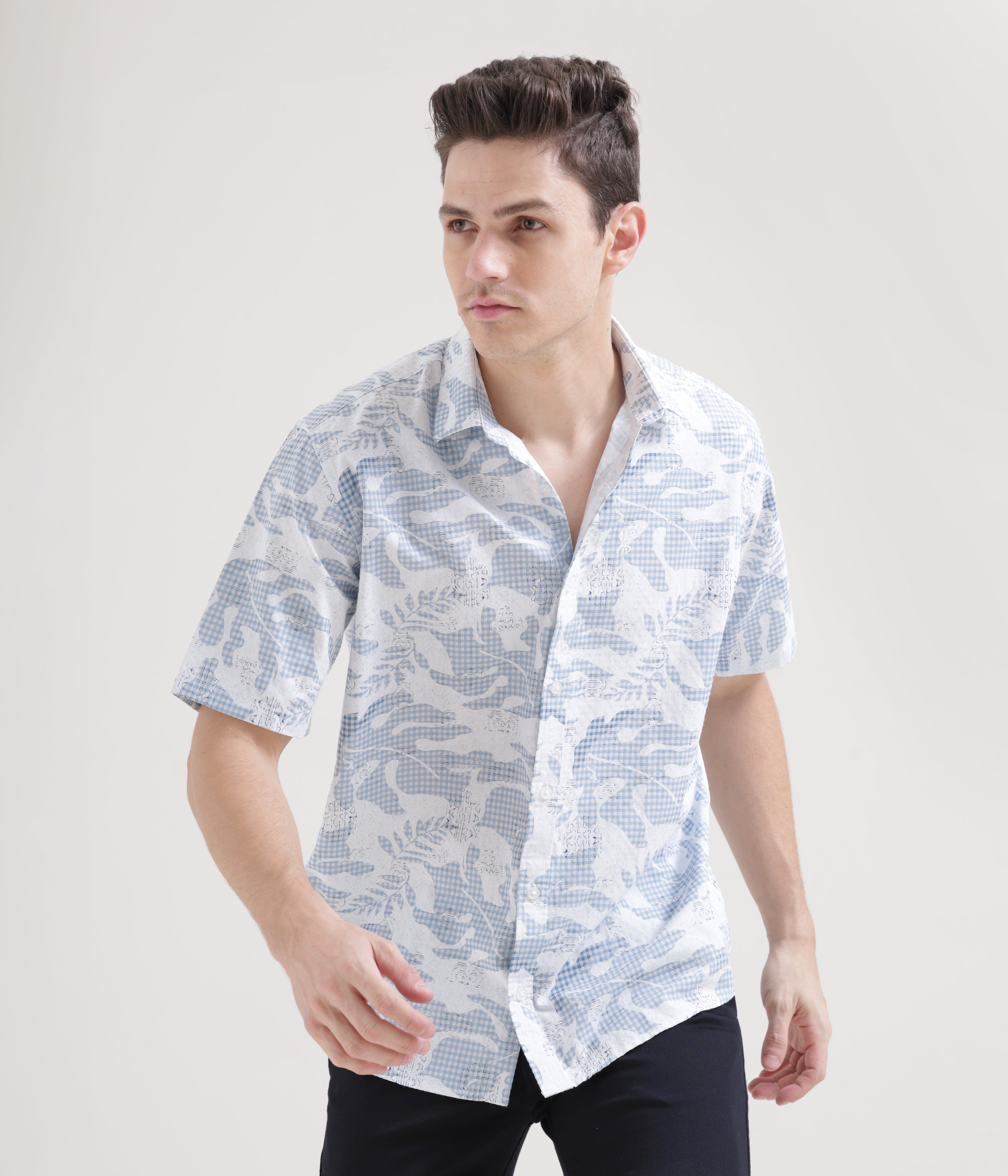 Blue Half Sleeve Classic Fit Shirt: Versatile Style