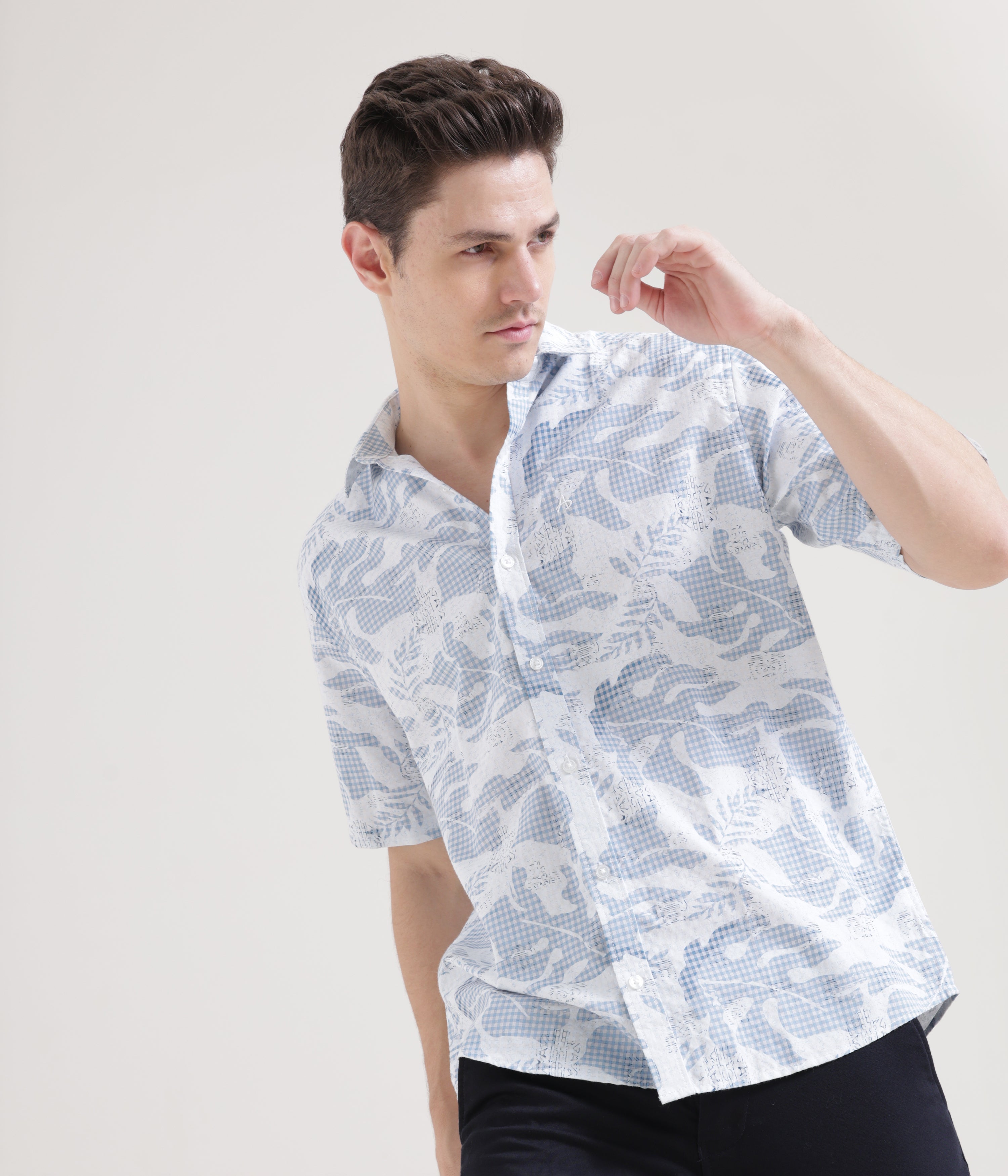 Blue Half Sleeve Classic Fit Shirt: Versatile Style