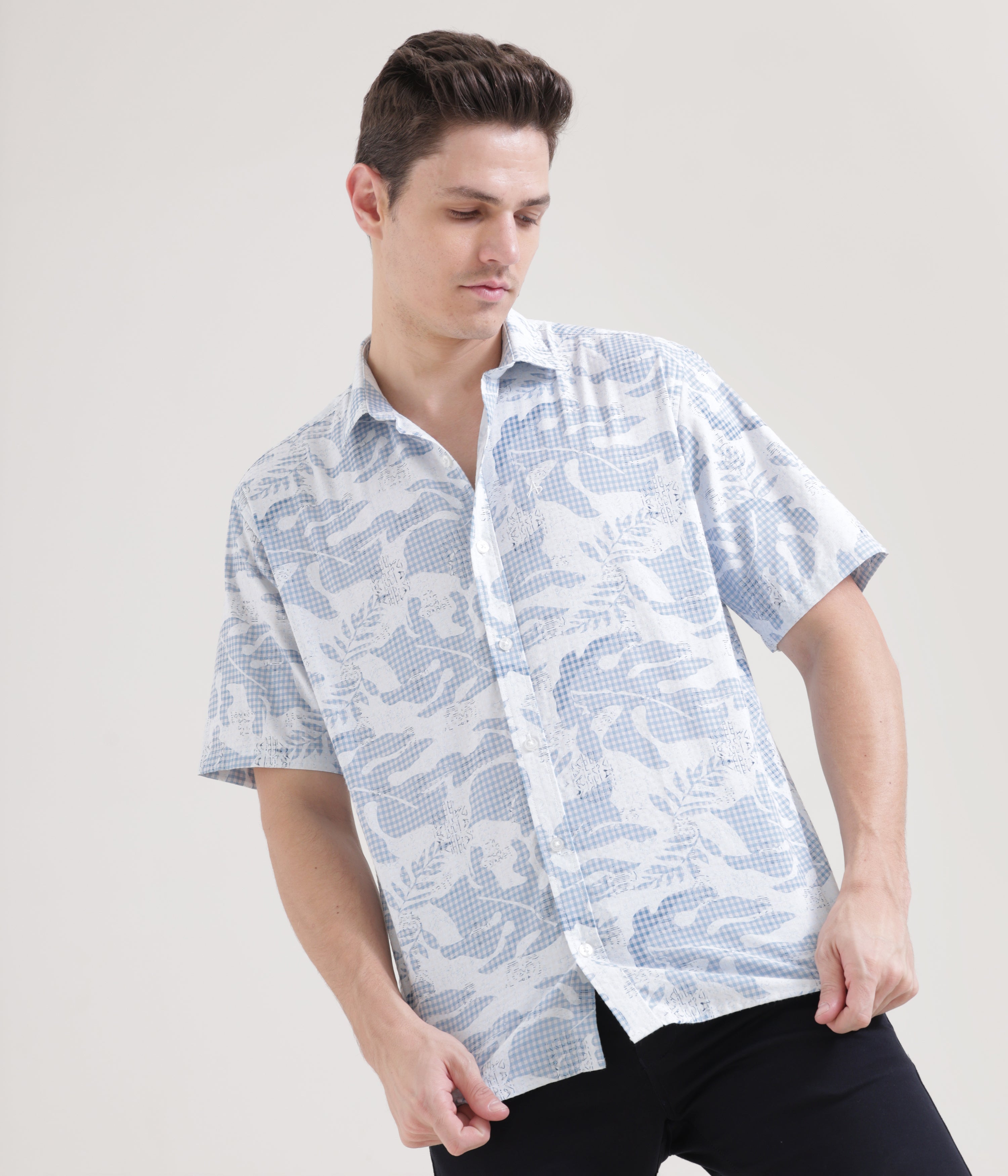Blue Half Sleeve Classic Fit Shirt: Versatile Style