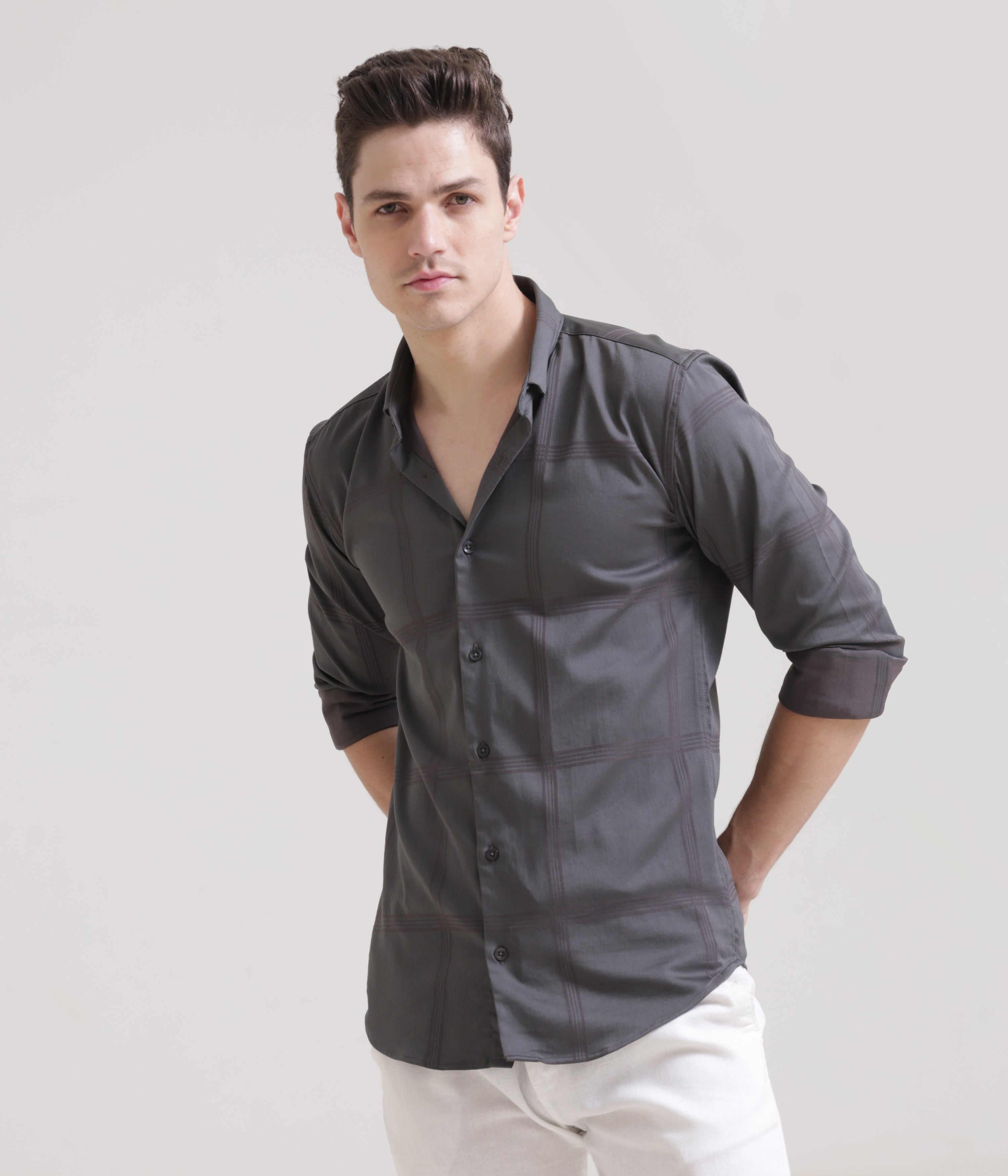 Grey Slim Fit Shirt: Versatile Elegance