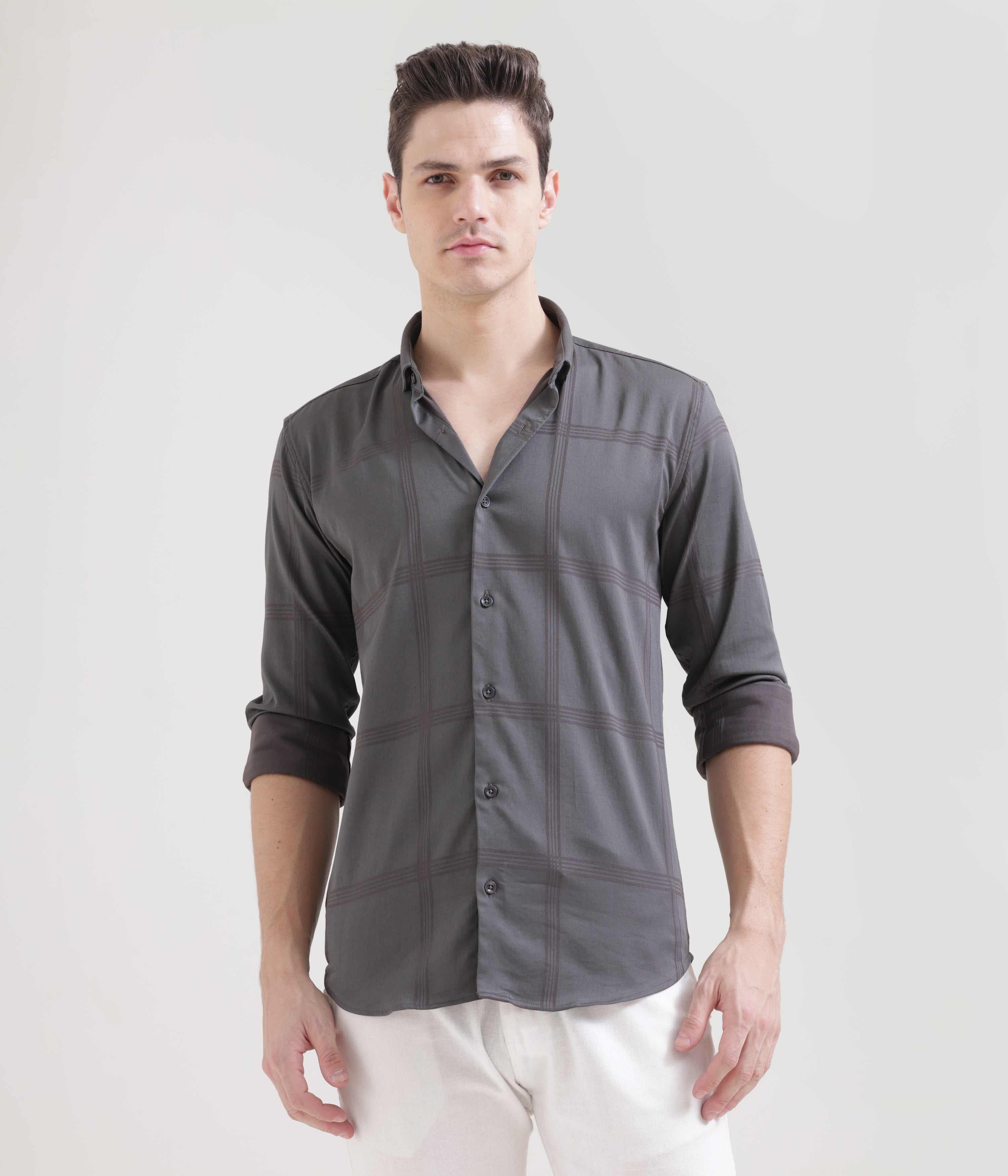 Grey Slim Fit Shirt: Versatile Elegance