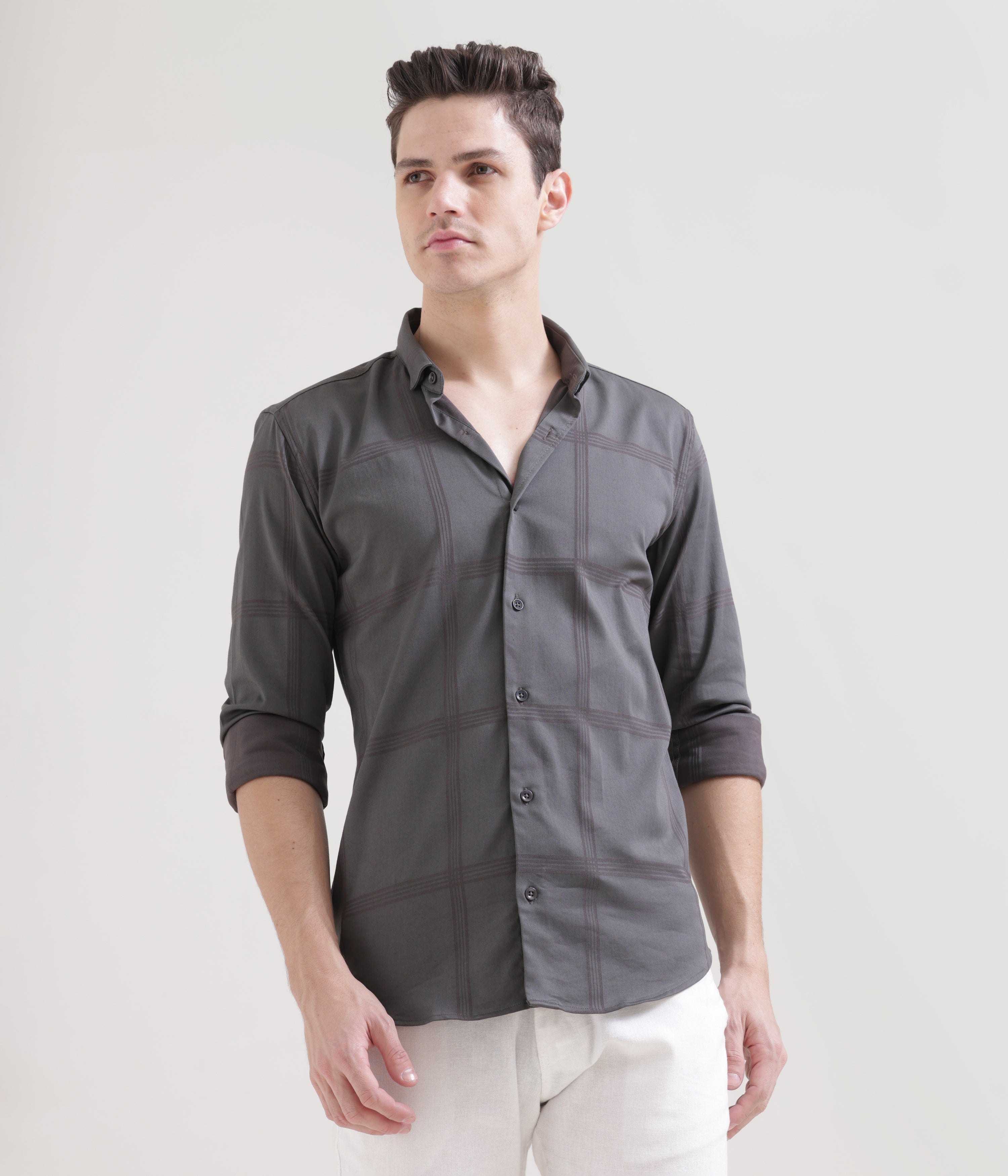 Grey Slim Fit Shirt: Versatile Elegance