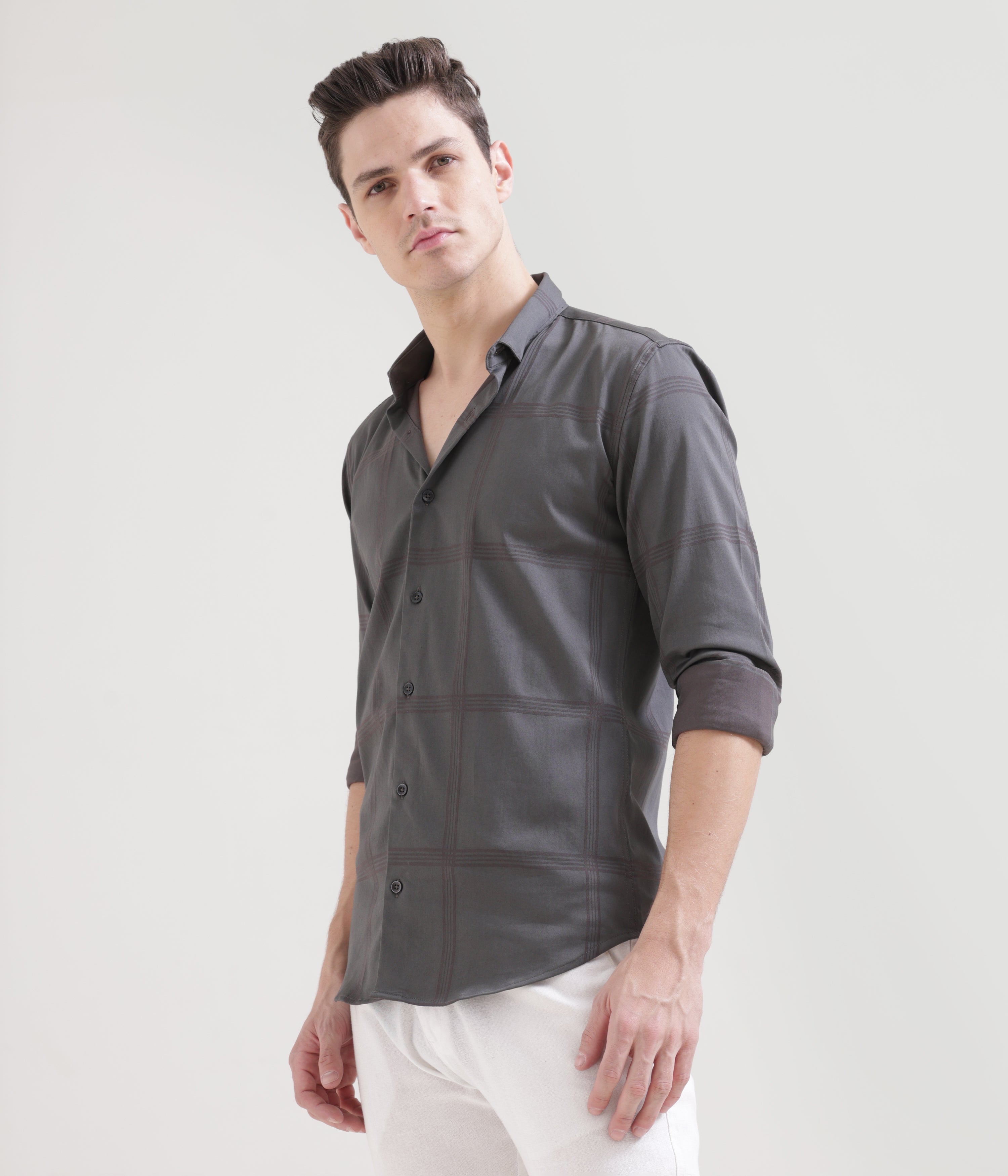 Grey Slim Fit Shirt: Versatile Elegance