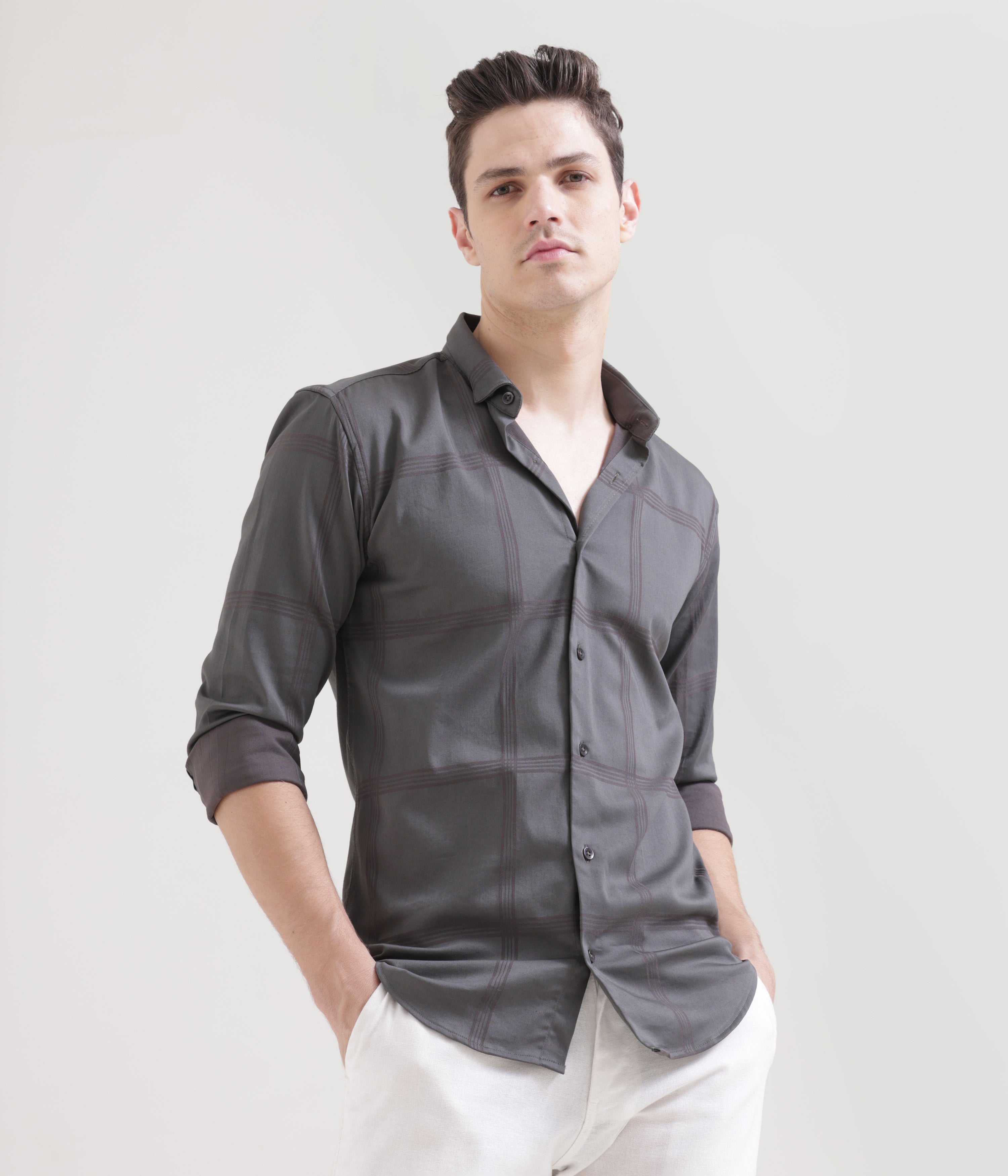 Grey Slim Fit Shirt: Versatile Elegance