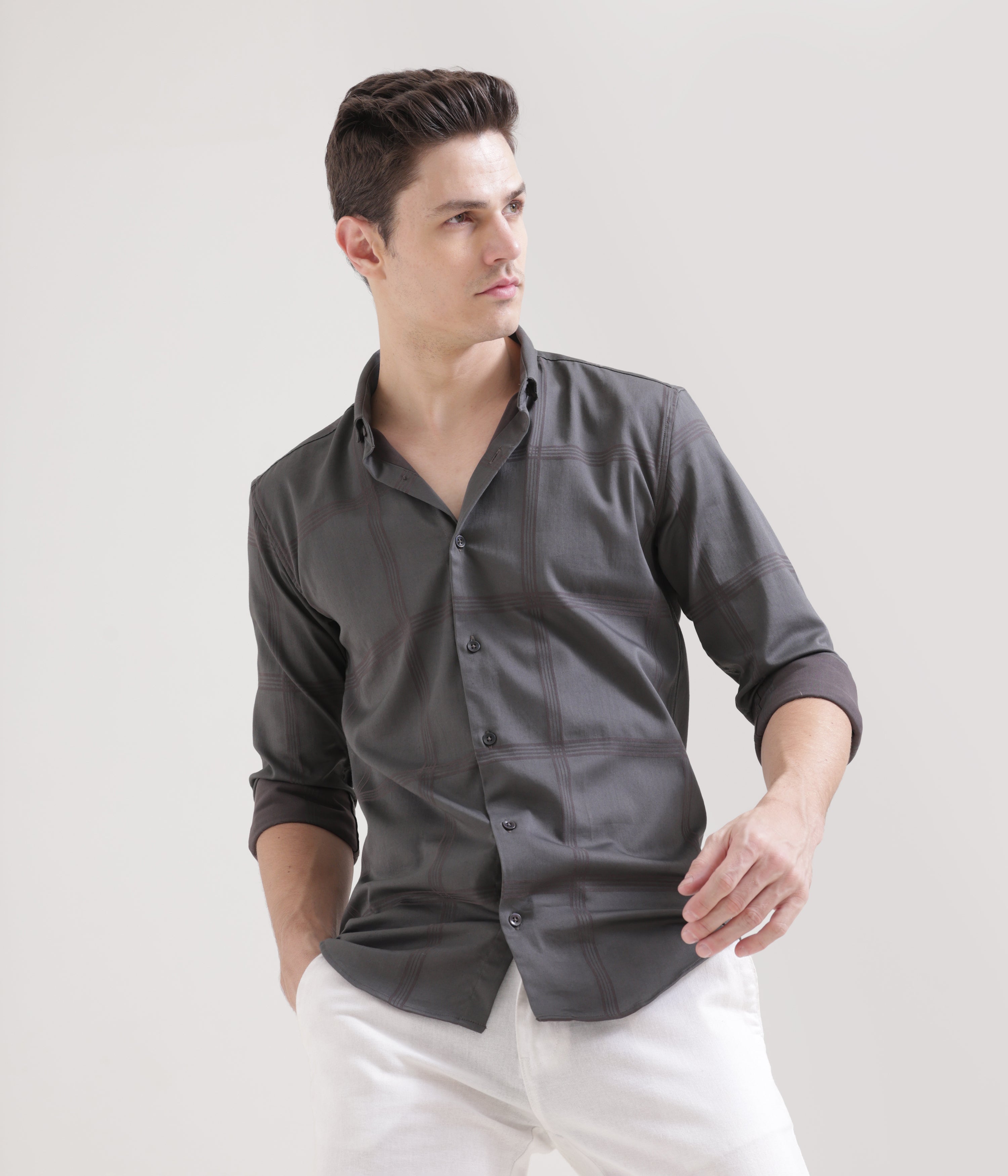 Grey Slim Fit Shirt: Versatile Elegance
