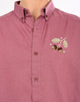 Wild Orchid Embroidered Relaxed Fit Linen Shirt