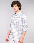 Light yellow check supima slim fit shirt