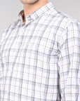 Light yellow check supima slim fit shirt