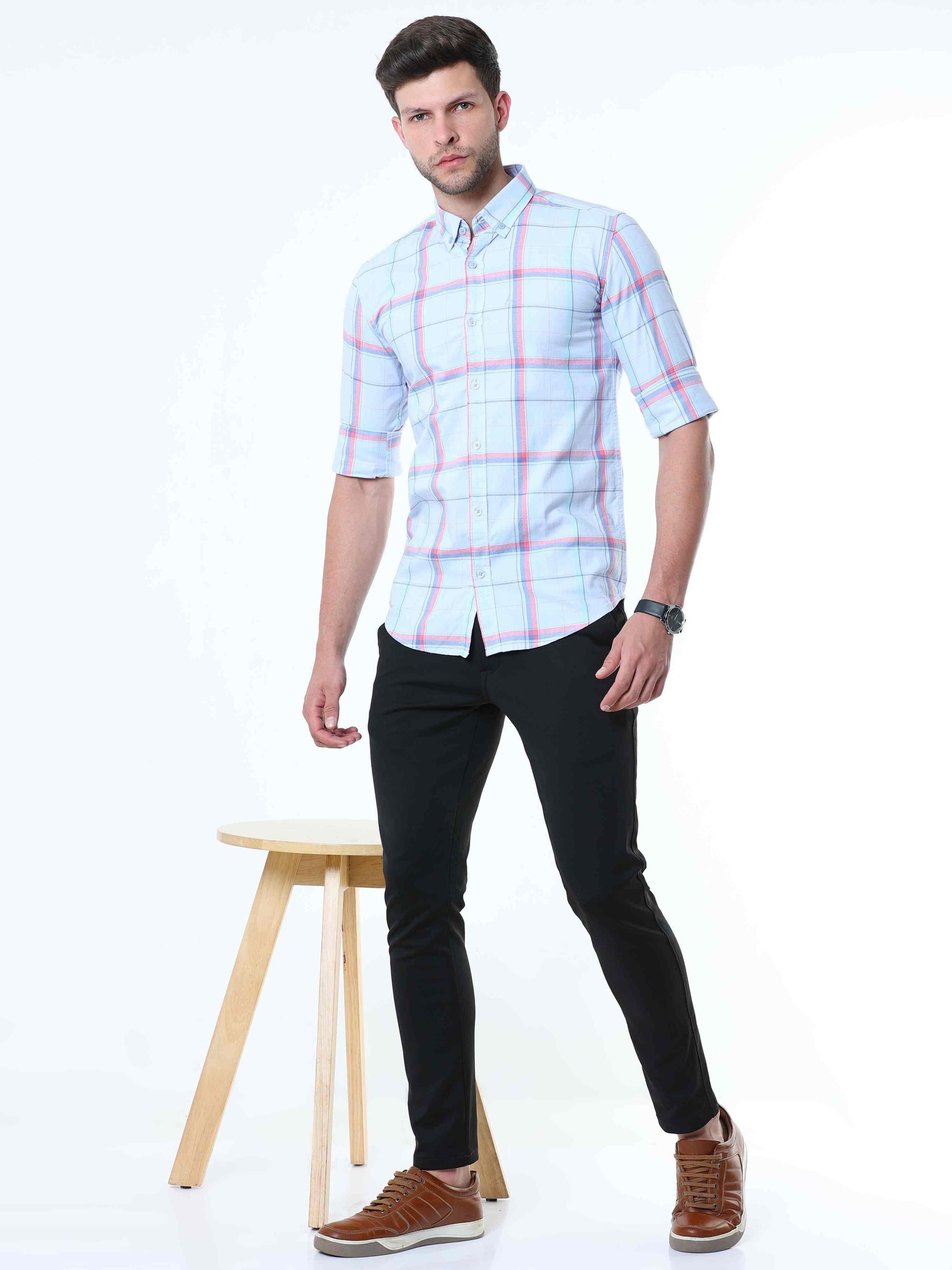 Blue Classy Check Shirt