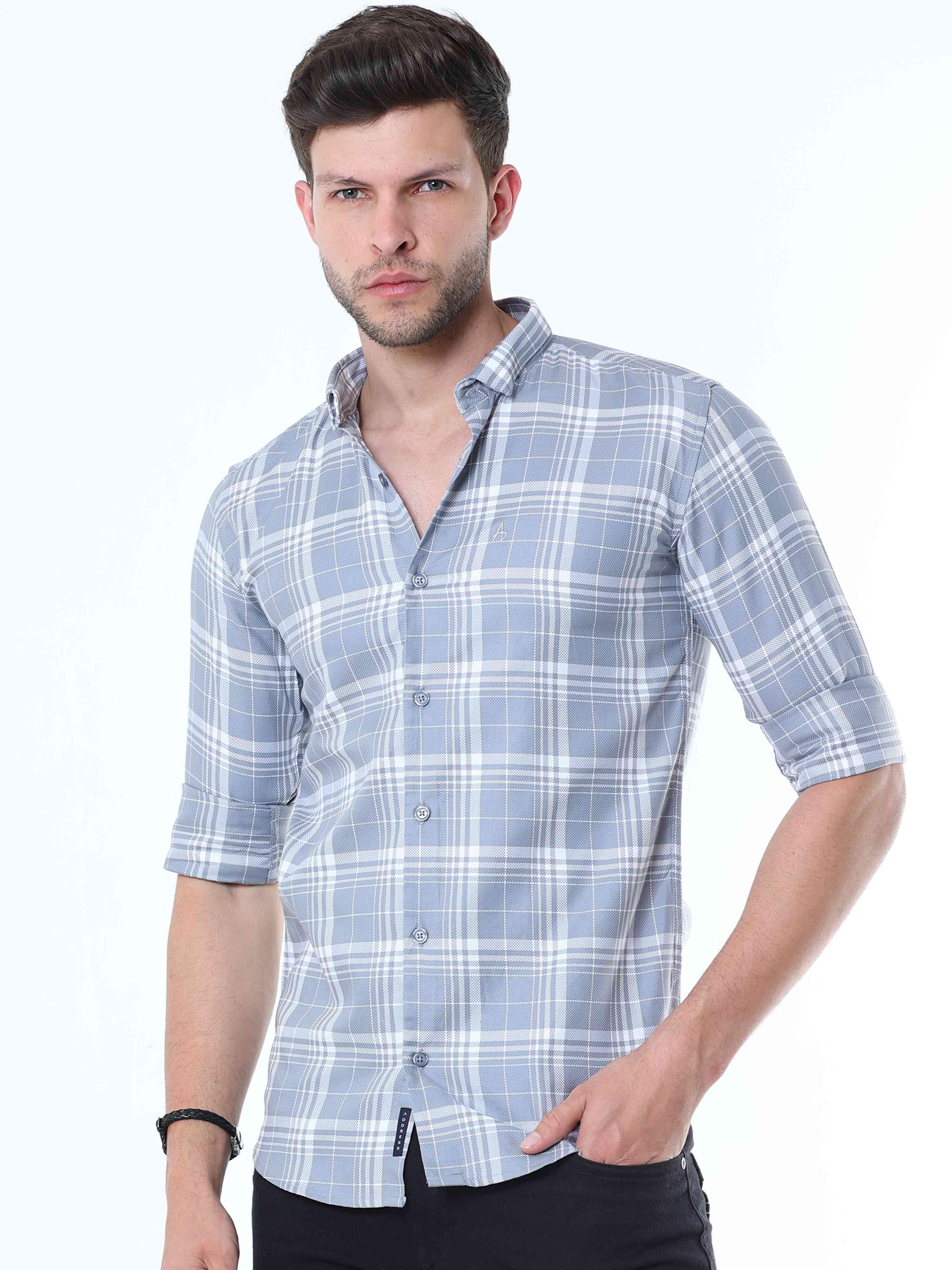 Cool-Grey Supima Check Shirt